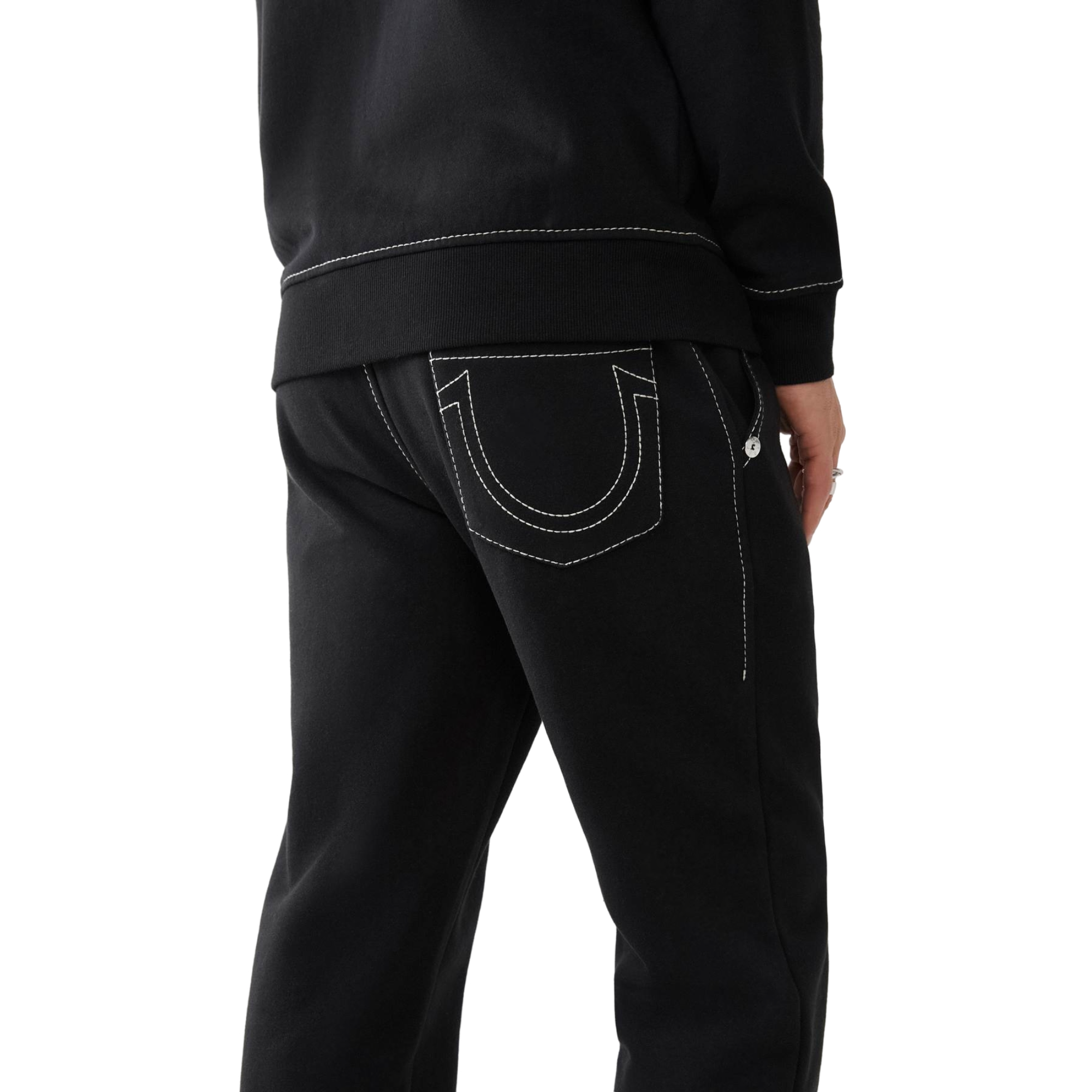 True Religion Men's Big T Logo Jogger - BLACK/WHITE Thumbnail View 4