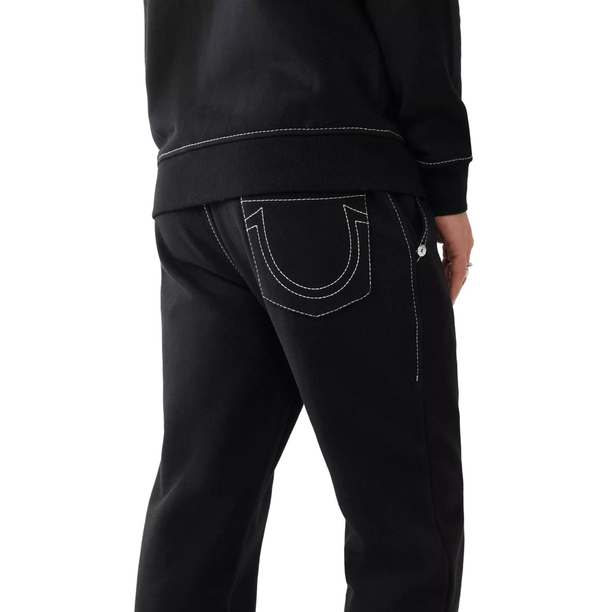 True Religion Men's Big T Logo Jogger - BLACK/WHITE