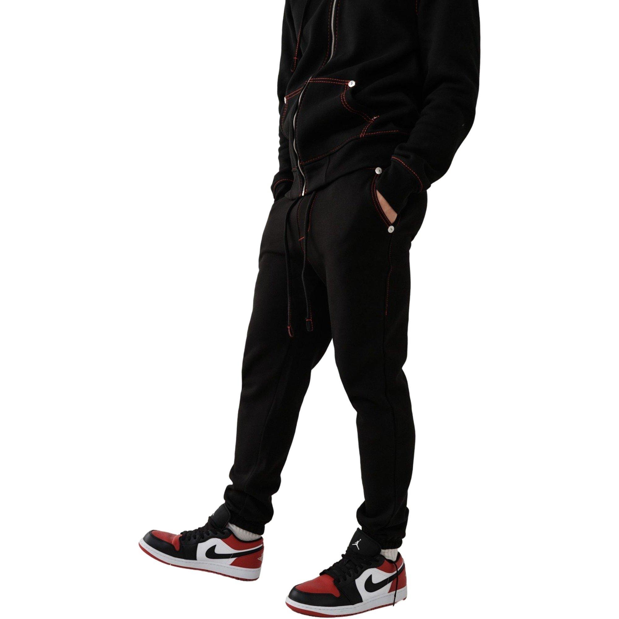 True Religion Men's Big T Logo Jogger-Black/Red - BLACK/RED Thumbnail View 1