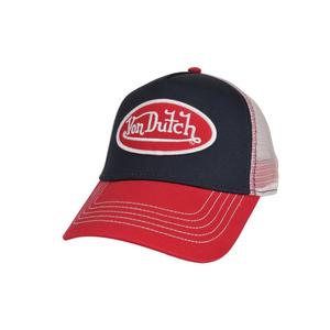 Von Dutch Staple Trucker Snapback Hat-Navy/Red
