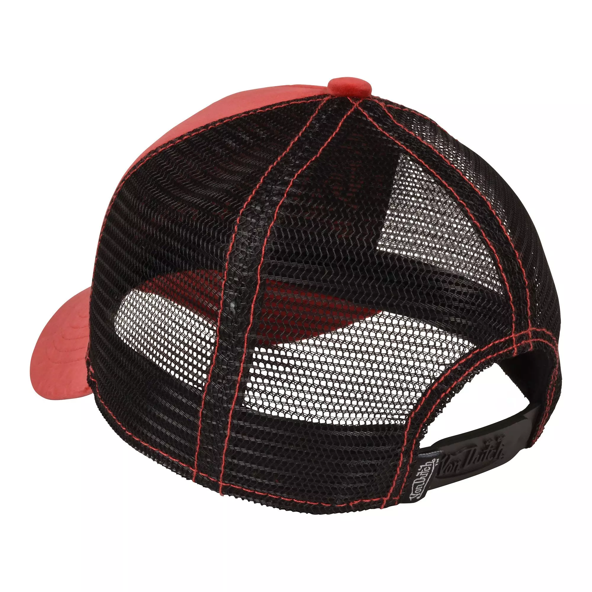 Von Dutch Velvet Trucker Snapback Hat-Red - RED