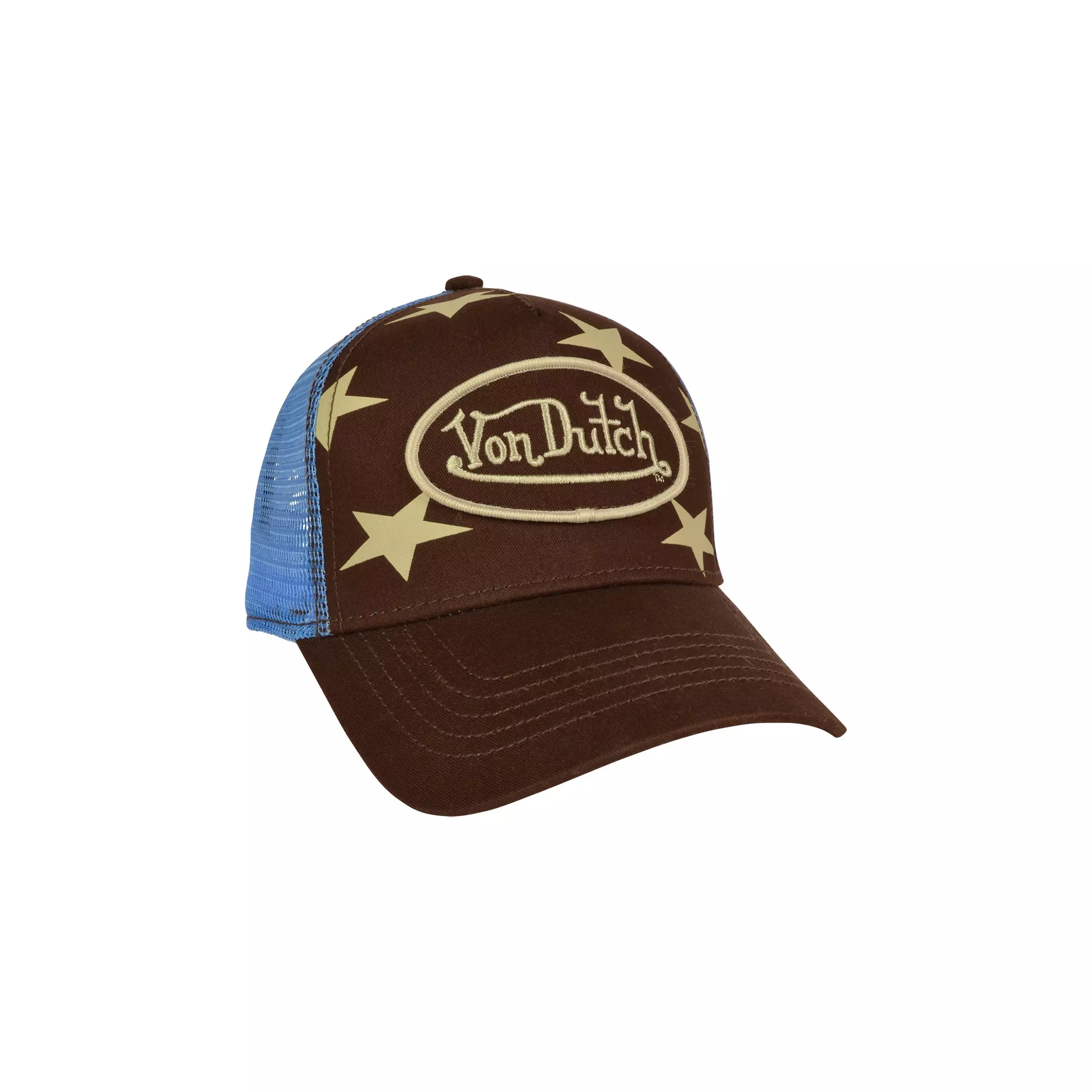 Von Dutch Americana Trucker Snapback Hat-Burgundy - BURGUNDY