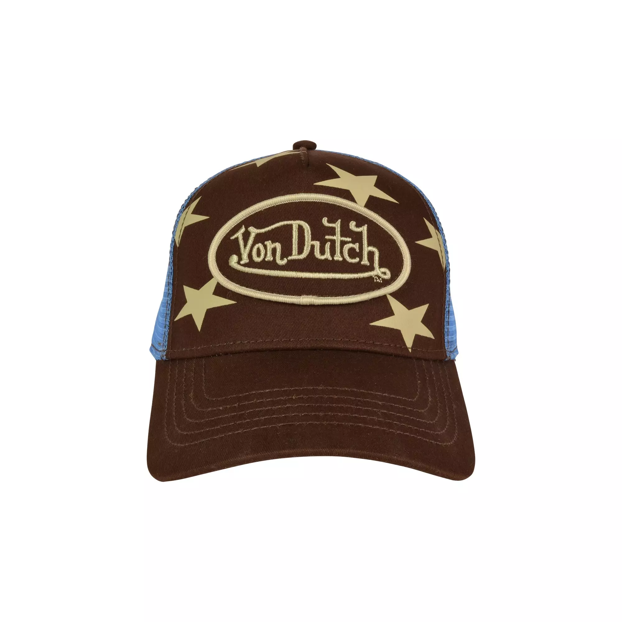 Von Dutch Americana Trucker Snapback Hat-Burgundy - BURGUNDY