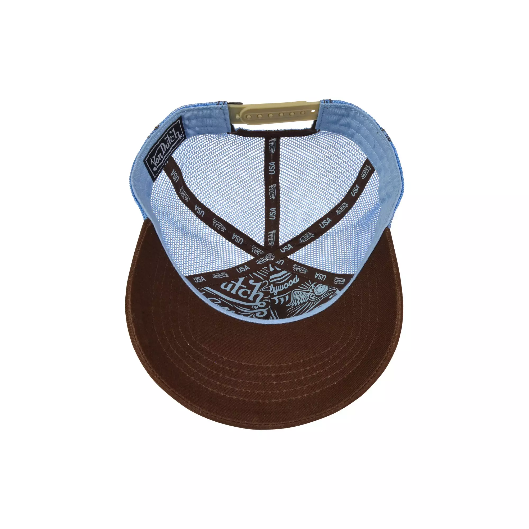 Von Dutch Americana Trucker Snapback Hat-Burgundy - BURGUNDY