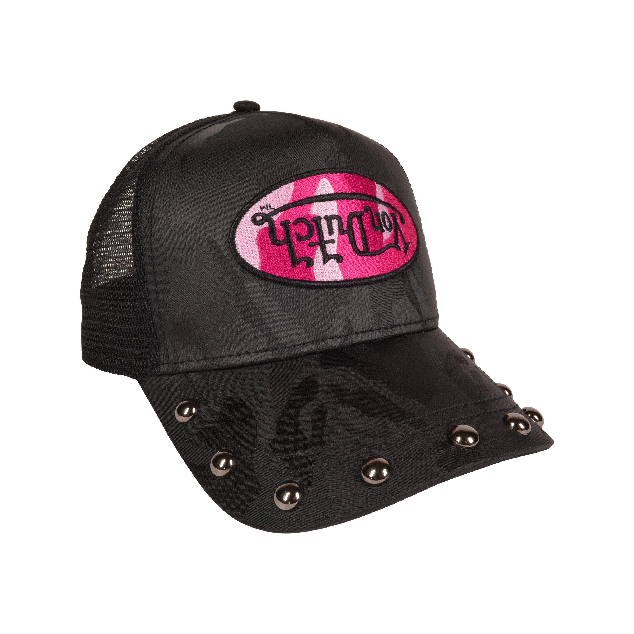 Von Dutch Studded Trucker Snapback Hat-Black - BLACK Thumbnail View 3