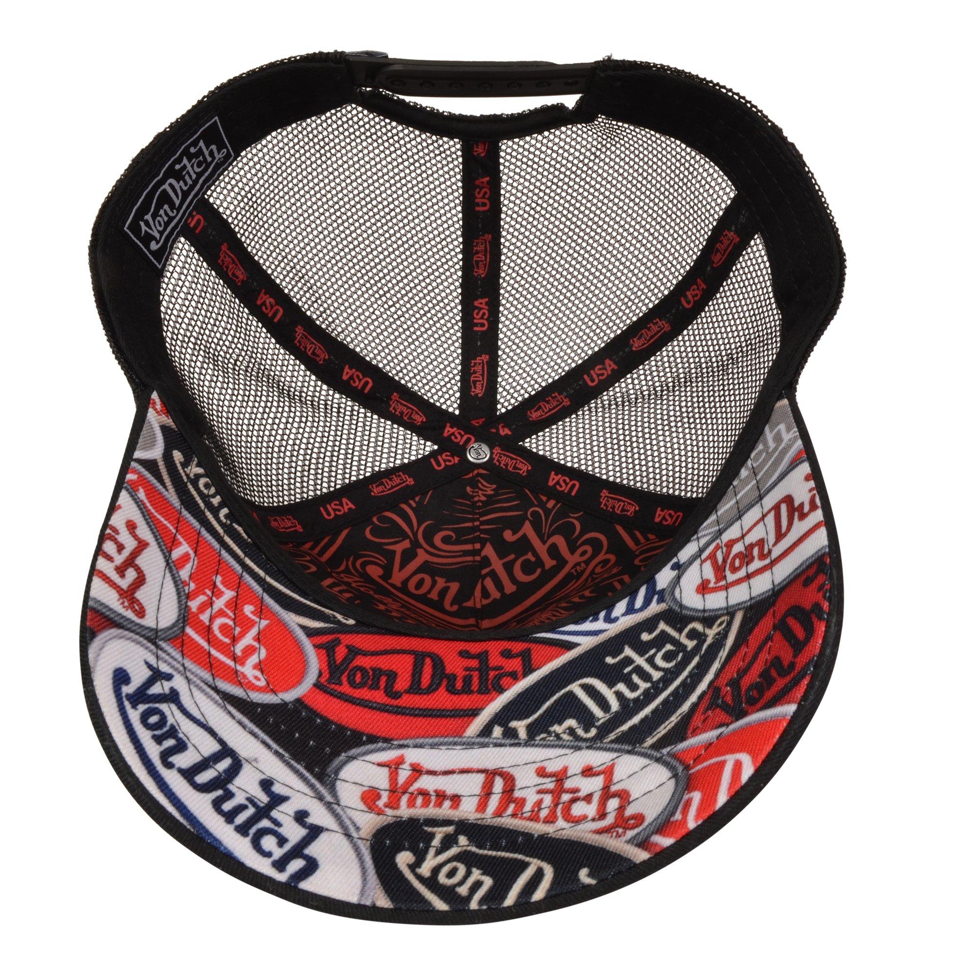 Von Dutch Billboard Trucker Snapback Hat-Black - BLACK Thumbnail View 5