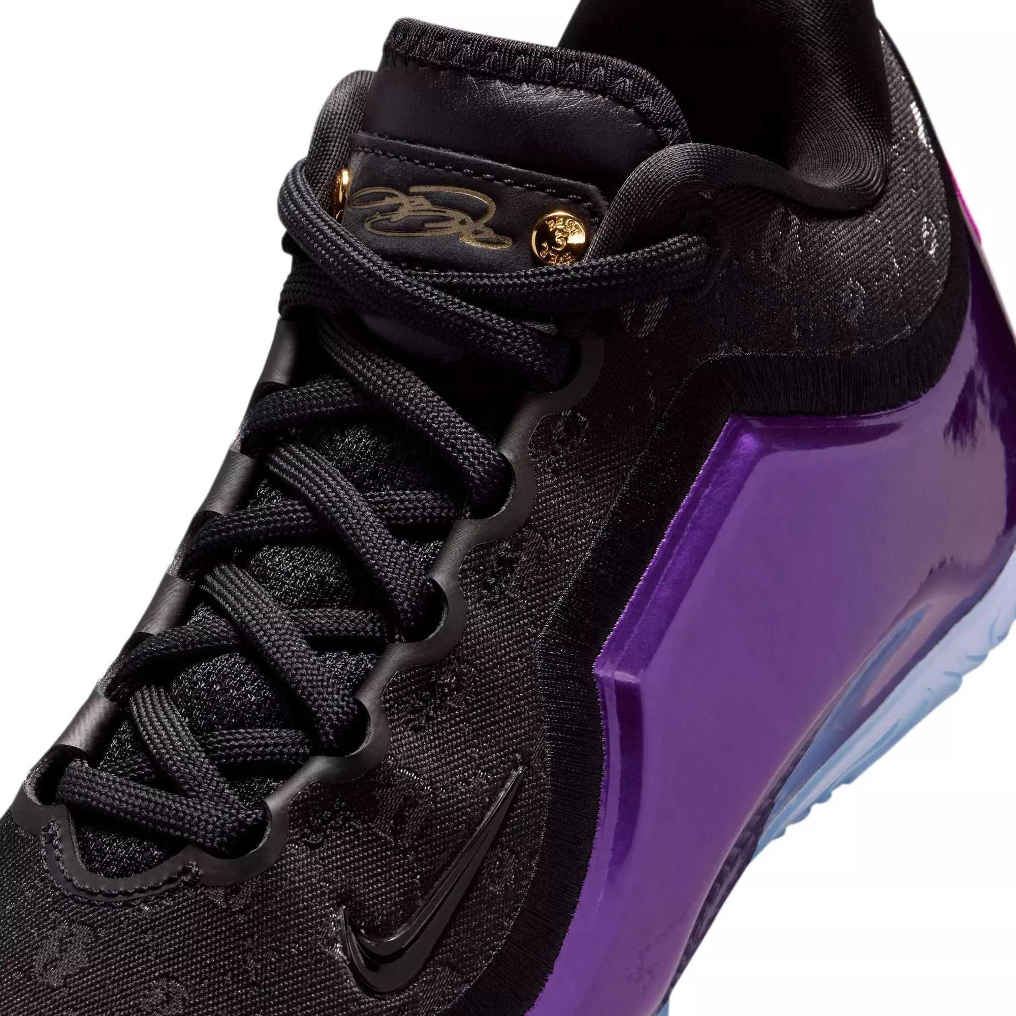 Nike LeBron XXIII "Chosen One" Grade School Kids' Basketball Shoe - BLACK/METALLIC GOLD/VIVID PURPLE