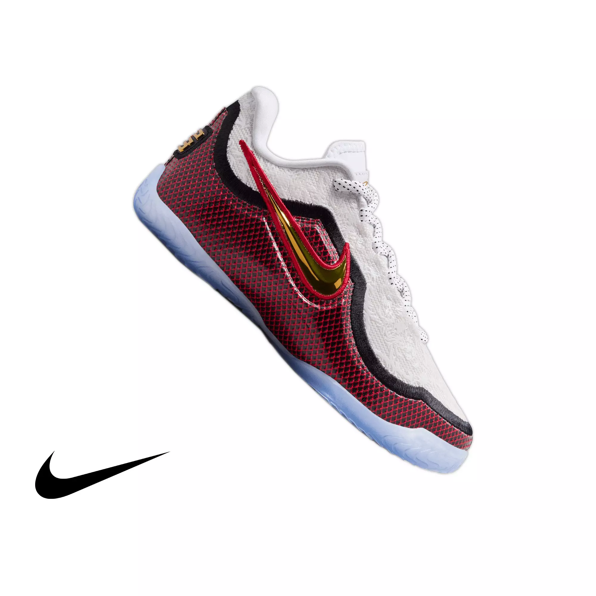 Nike LeBron XXIII "Grand Opening" Grade School Kids' Basketball Shoe - WHITE/METALLIC GOLD/UNIVERSITY RED