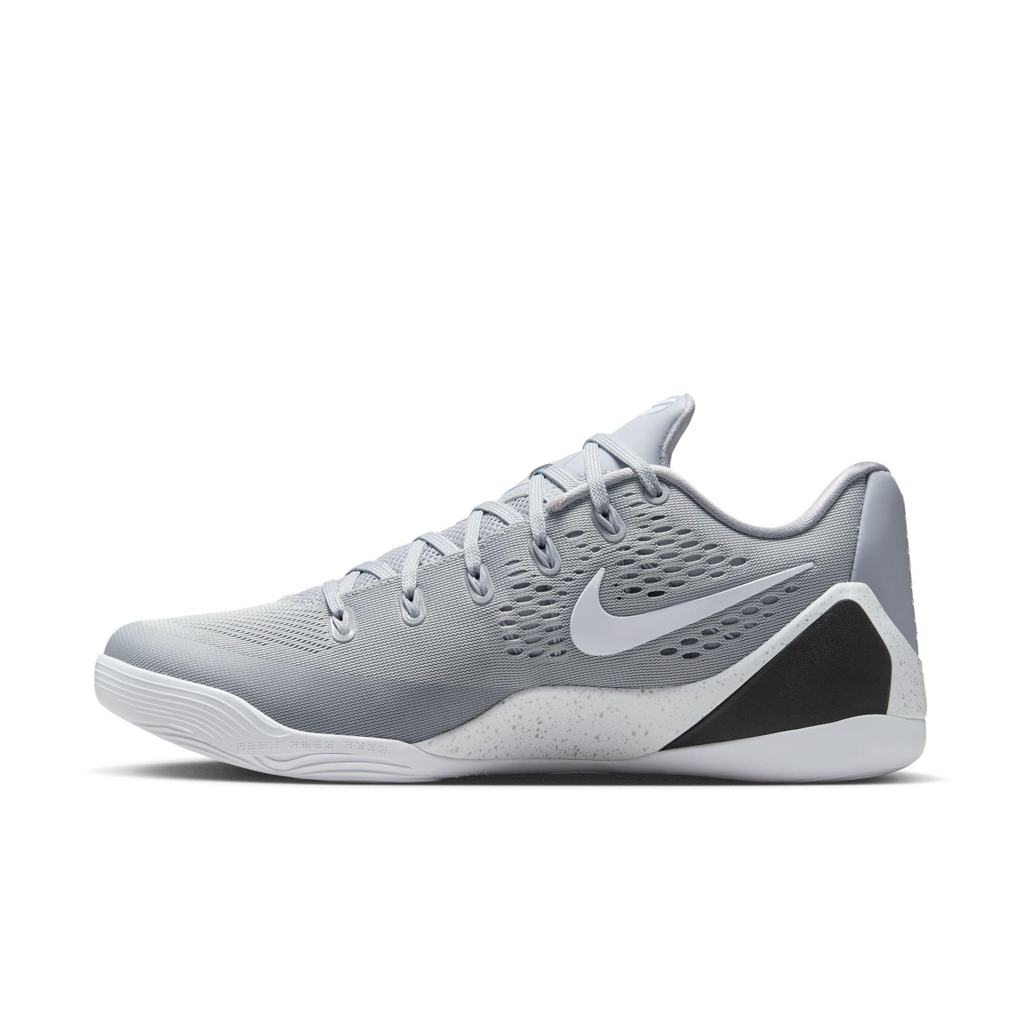 Nike Kobe IX Elite Low EM Protro "Wolf Grey" Men's Basketball Shoe - WOLF GREY/WHITE Thumbnail View 8