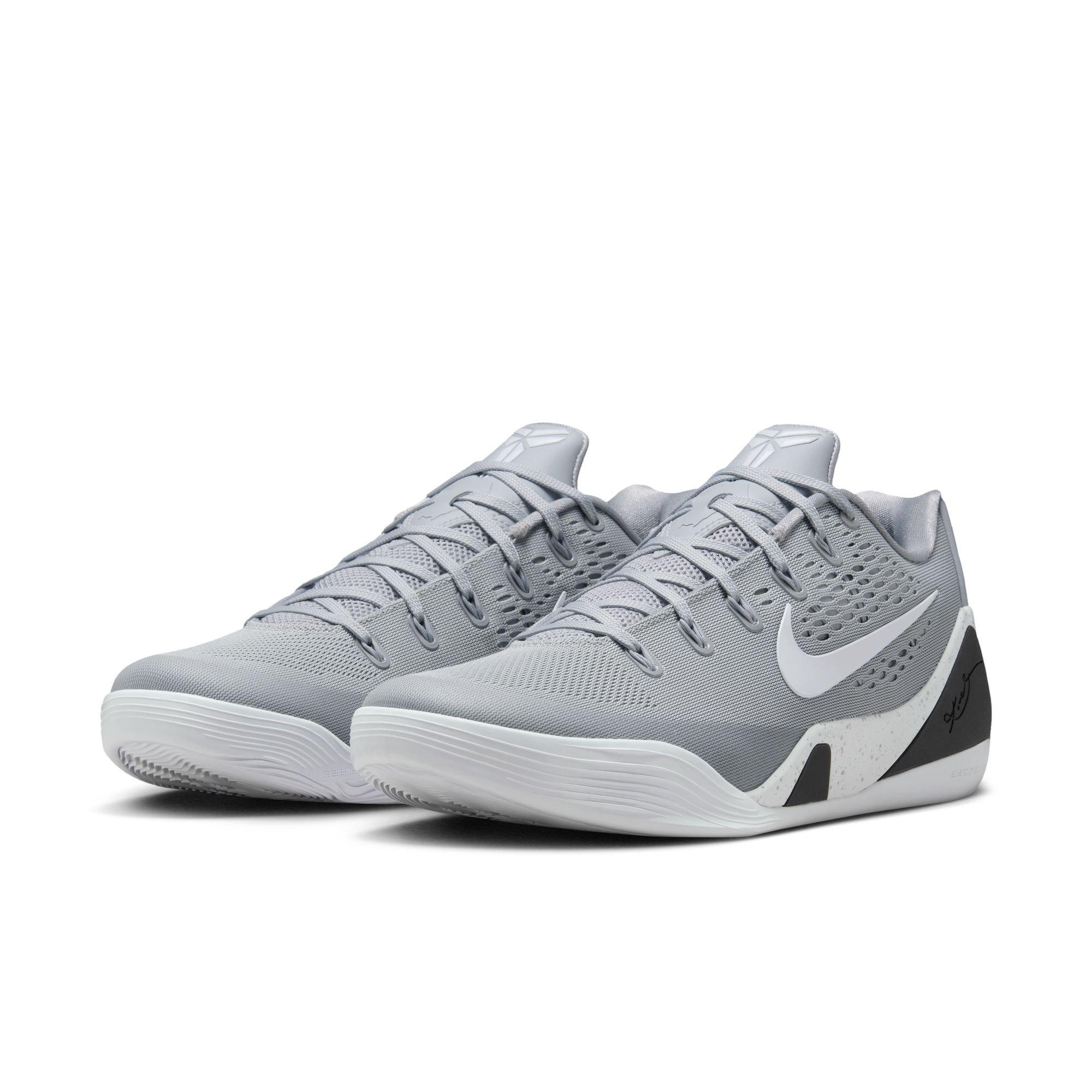 Nike Kobe IX Elite Low EM Protro "Wolf Grey" Men's Basketball Shoe - WOLF GREY/WHITE Thumbnail View 3