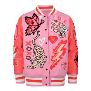 Reason Big Girls' Varsity Jacket - Pink