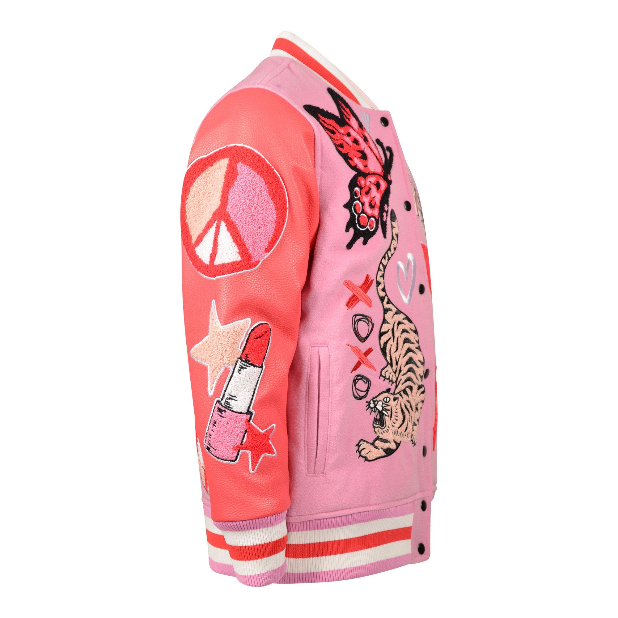 Reason Varsity Big Girls' Pink Jacket