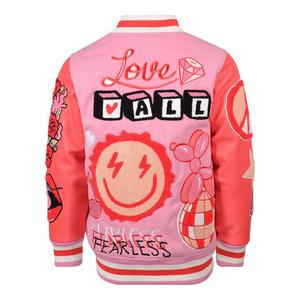 Reason Big Girls' Varsity Jacket - Pink