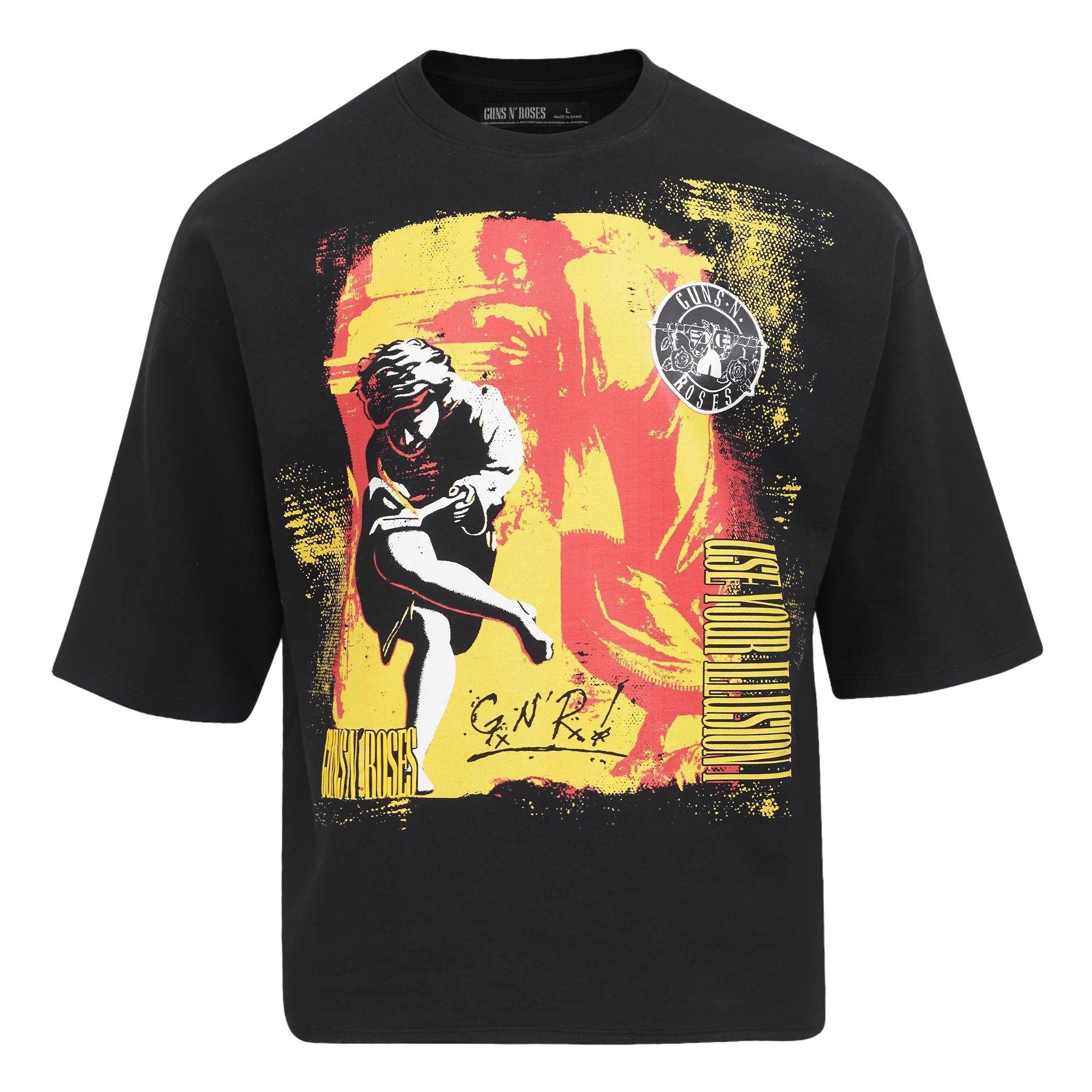 Freeze Max Men's Use Your Illusion Cropped Tee - Black - BLACK Thumbnail View 1