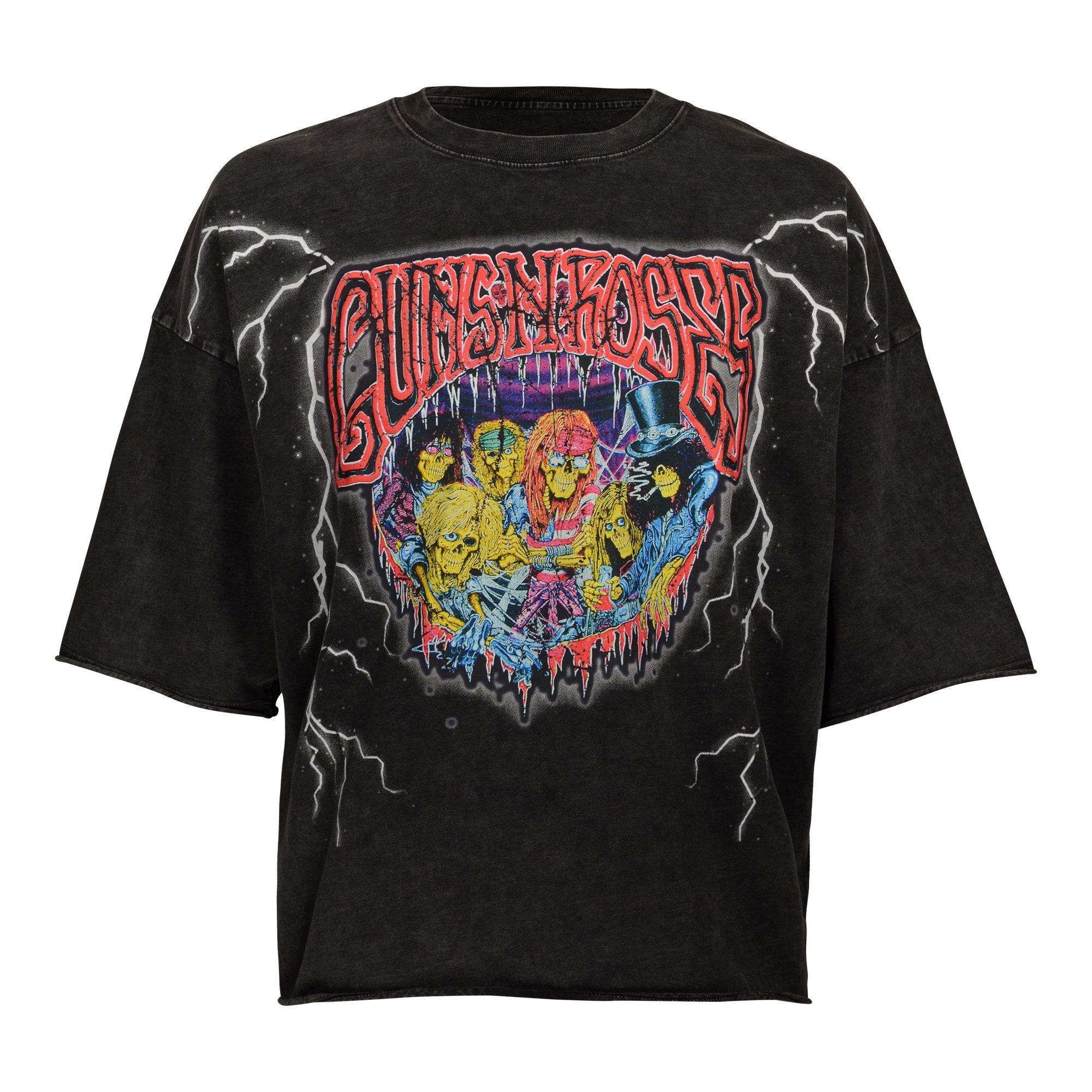 Freeze Max Men's Hollywood Rose Crop Tee - Washed Black - BLACK Thumbnail View 1