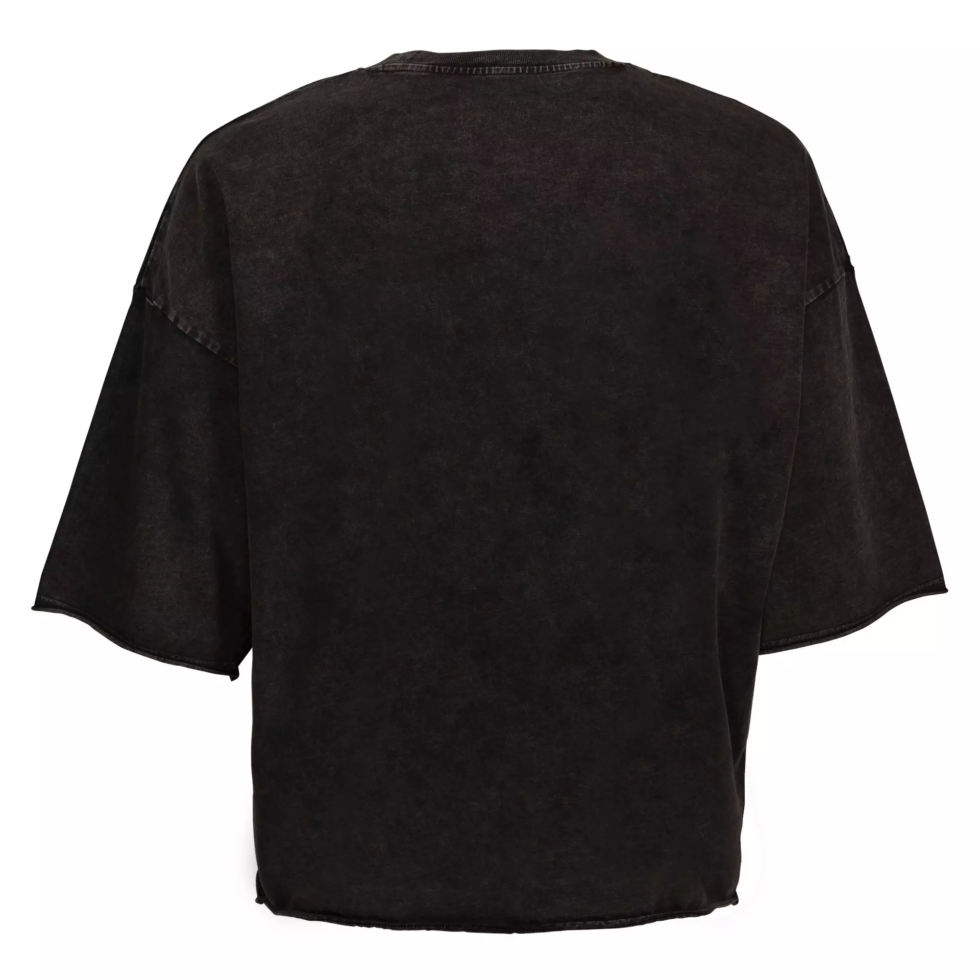 Freeze Max Men's Hollywood Rose Crop Tee - Washed Black - BLACK