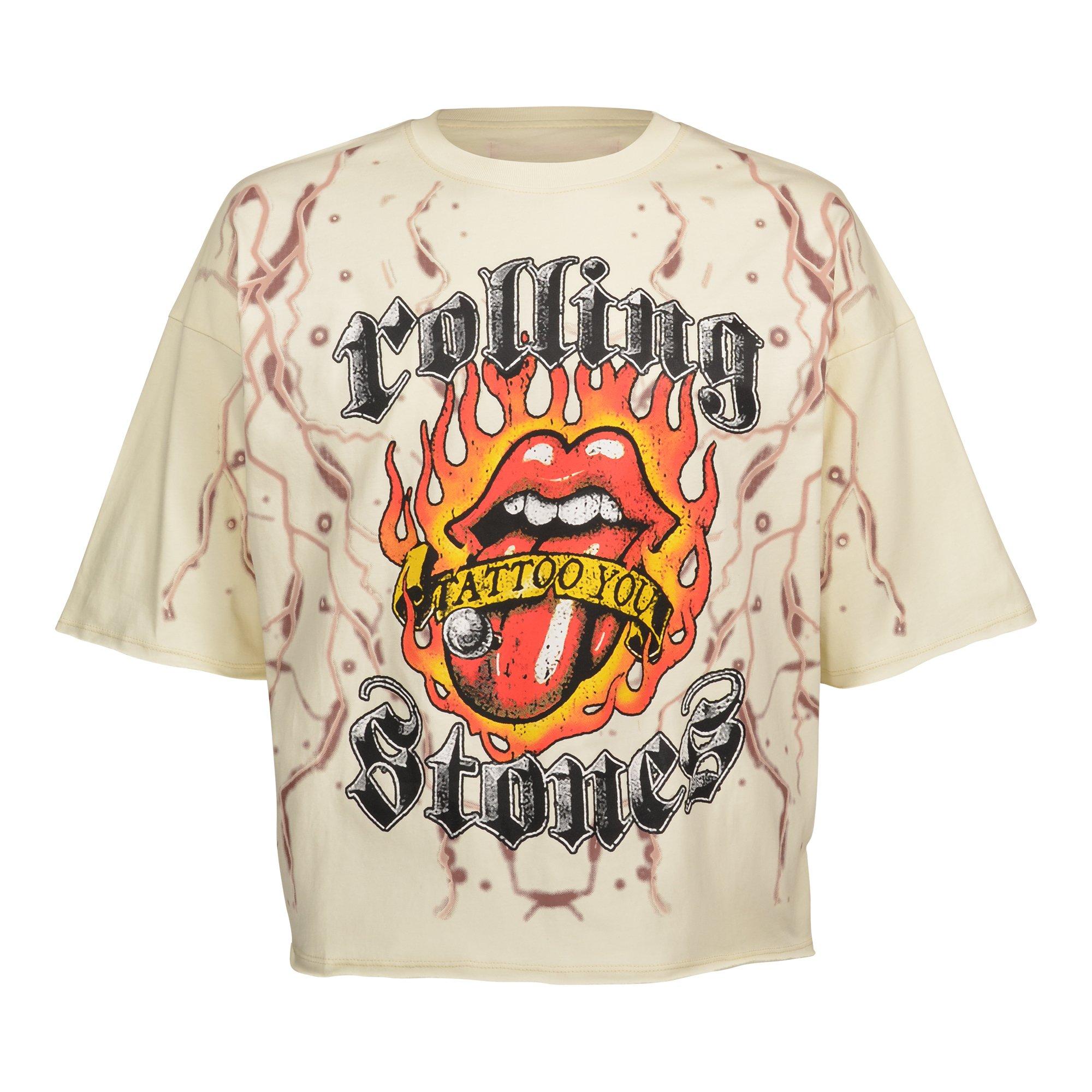 Freeze Max Men's Pierced Tongue Cropped Tee - Eggshell - CREAM Thumbnail View 1