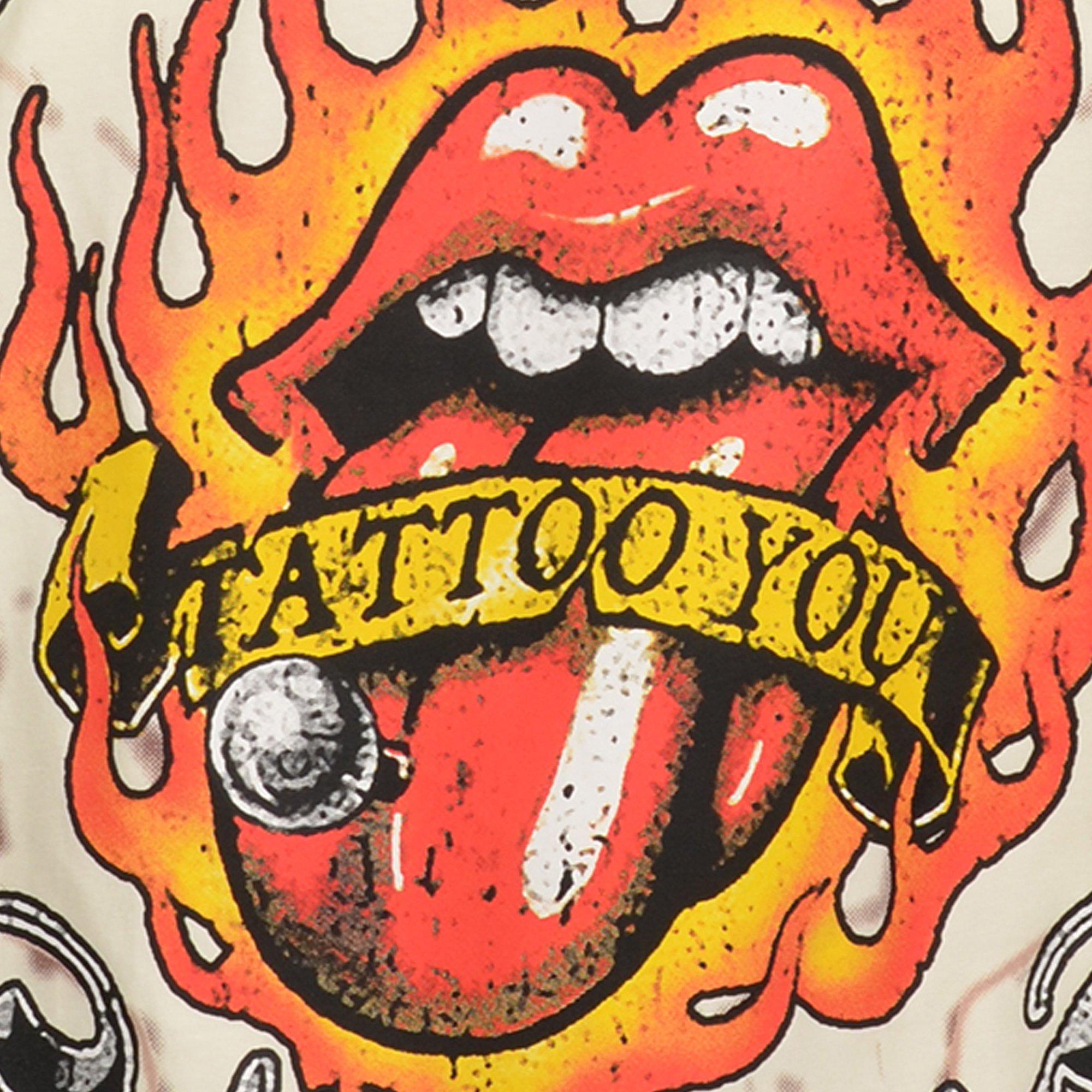 Freeze Max Men's Pierced Tongue Cropped Tee - Eggshell - CREAM Thumbnail View 4