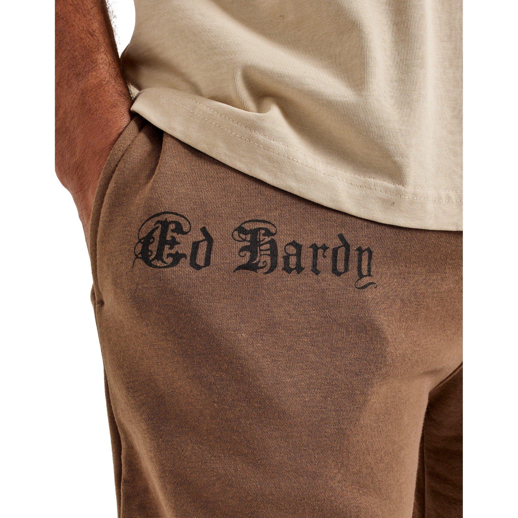 Ed Hardy Men's Bootcut Fleece Pants - BROWN Thumbnail View 4