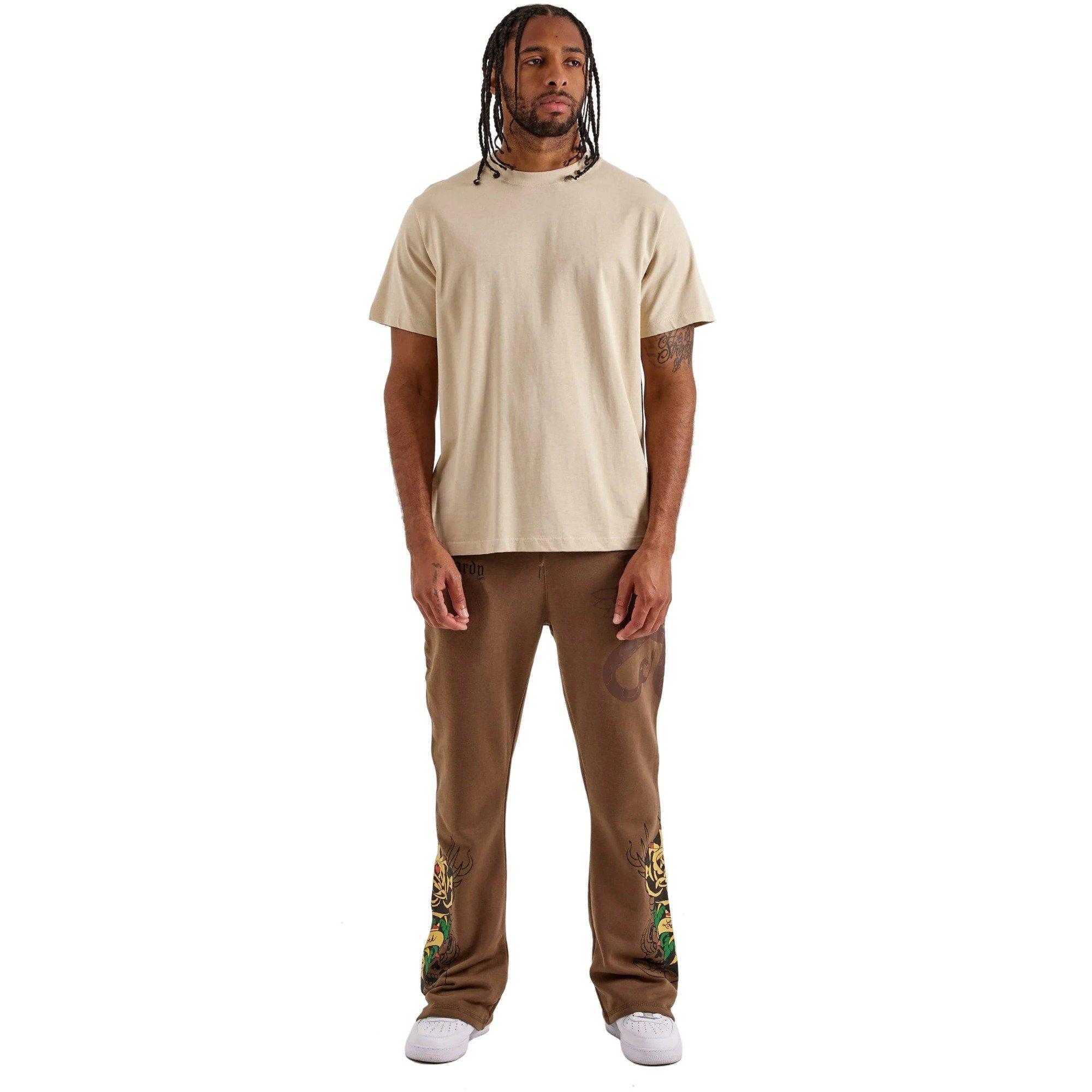 Ed Hardy Men's Bootcut Fleece Pants - BROWN Thumbnail View 5