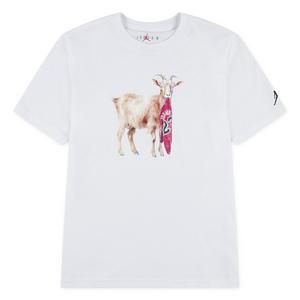 Jordan Big Boys' GOAT Tee - White