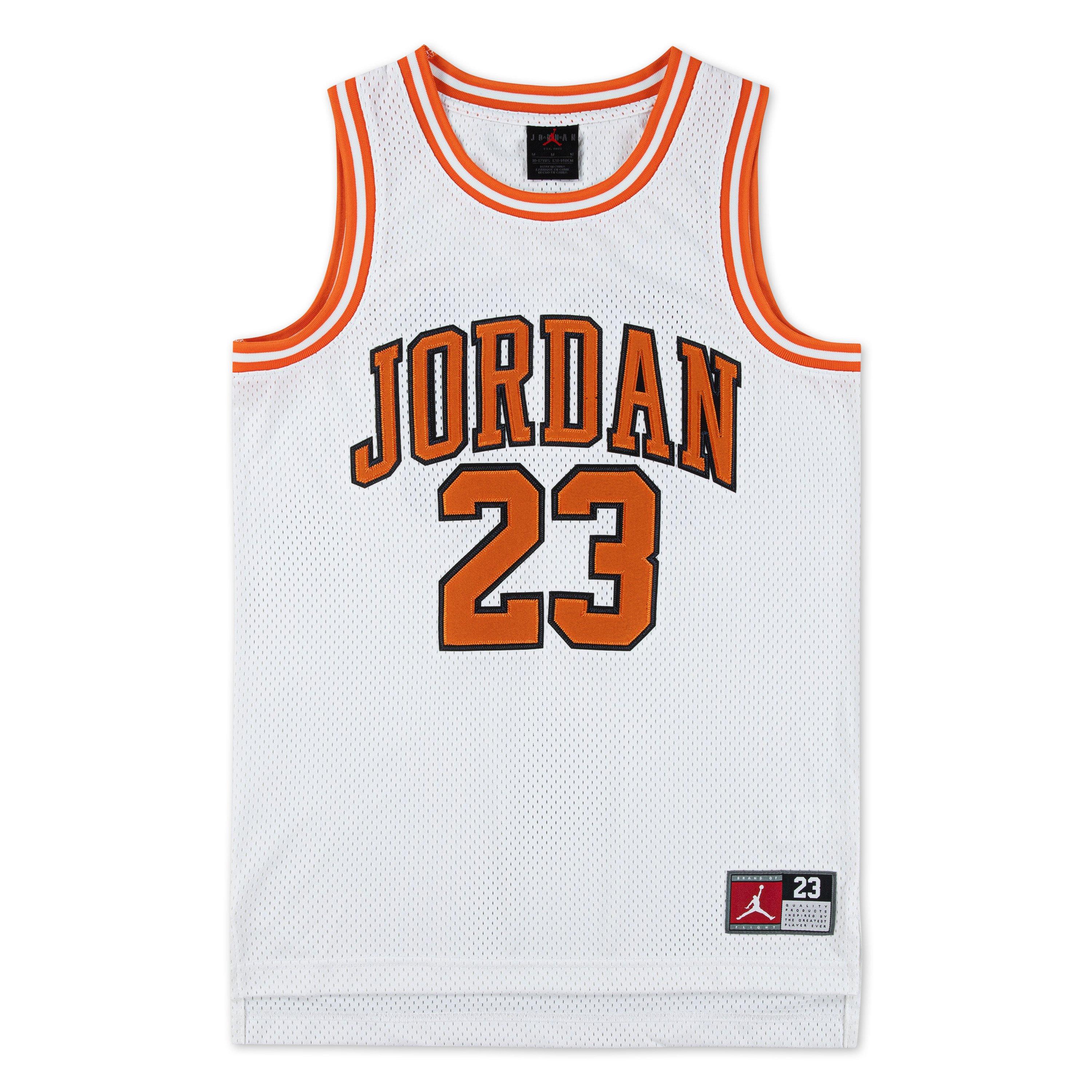 Jordan Big Boys' Basketball Jersey White/Orange | Hibbett