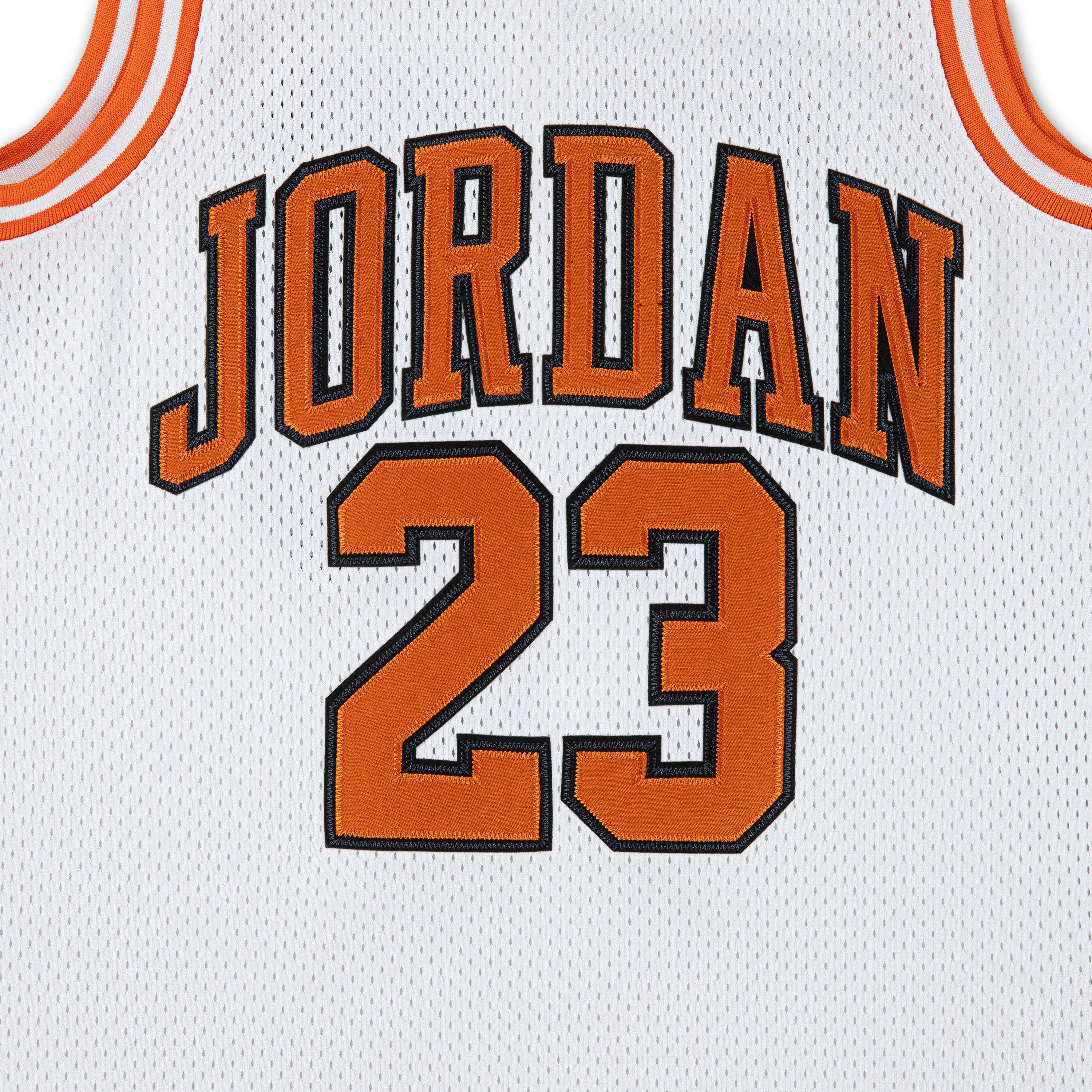 Jordan Basketball Big Boys' White/Orange Jersey