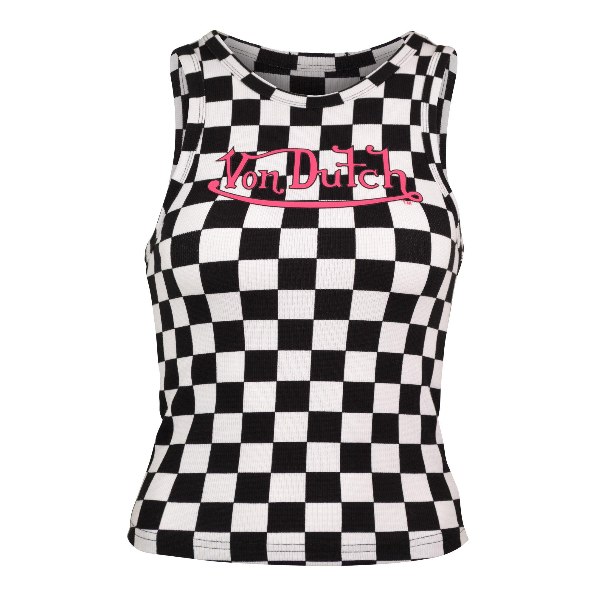 Von Dutch Women's Checkerboard Tank - White/Black - WHITE/BLACK Thumbnail View 1