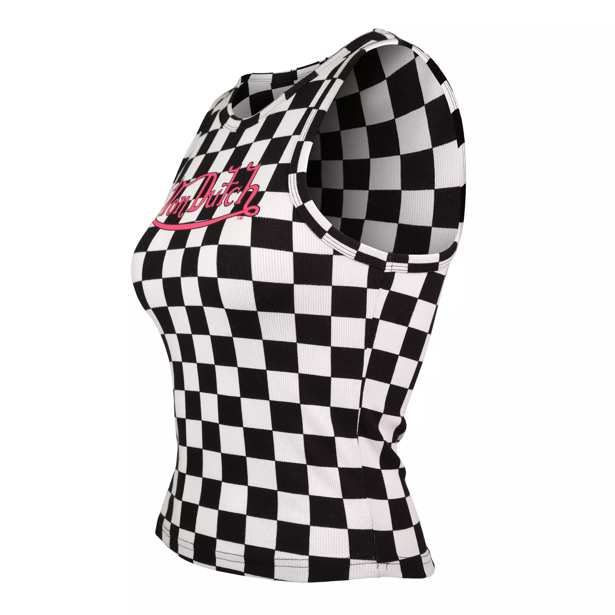 Von Dutch Women's Checkerboard Tank - White/Black - WHITE/BLACK