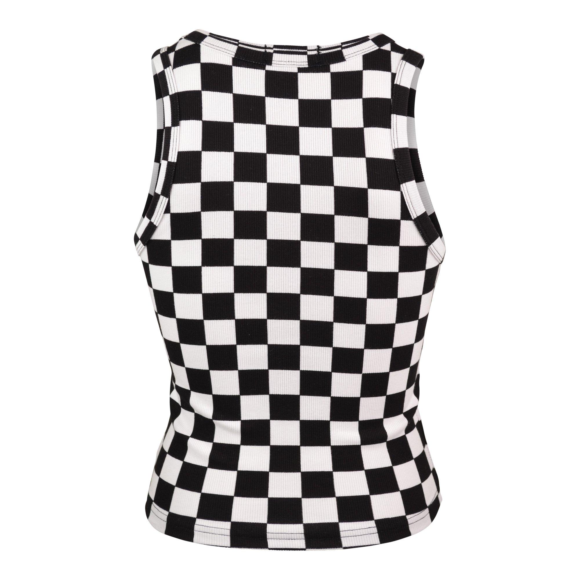 Von Dutch Women's Checkerboard Tank - White/Black - WHITE/BLACK Thumbnail View 2