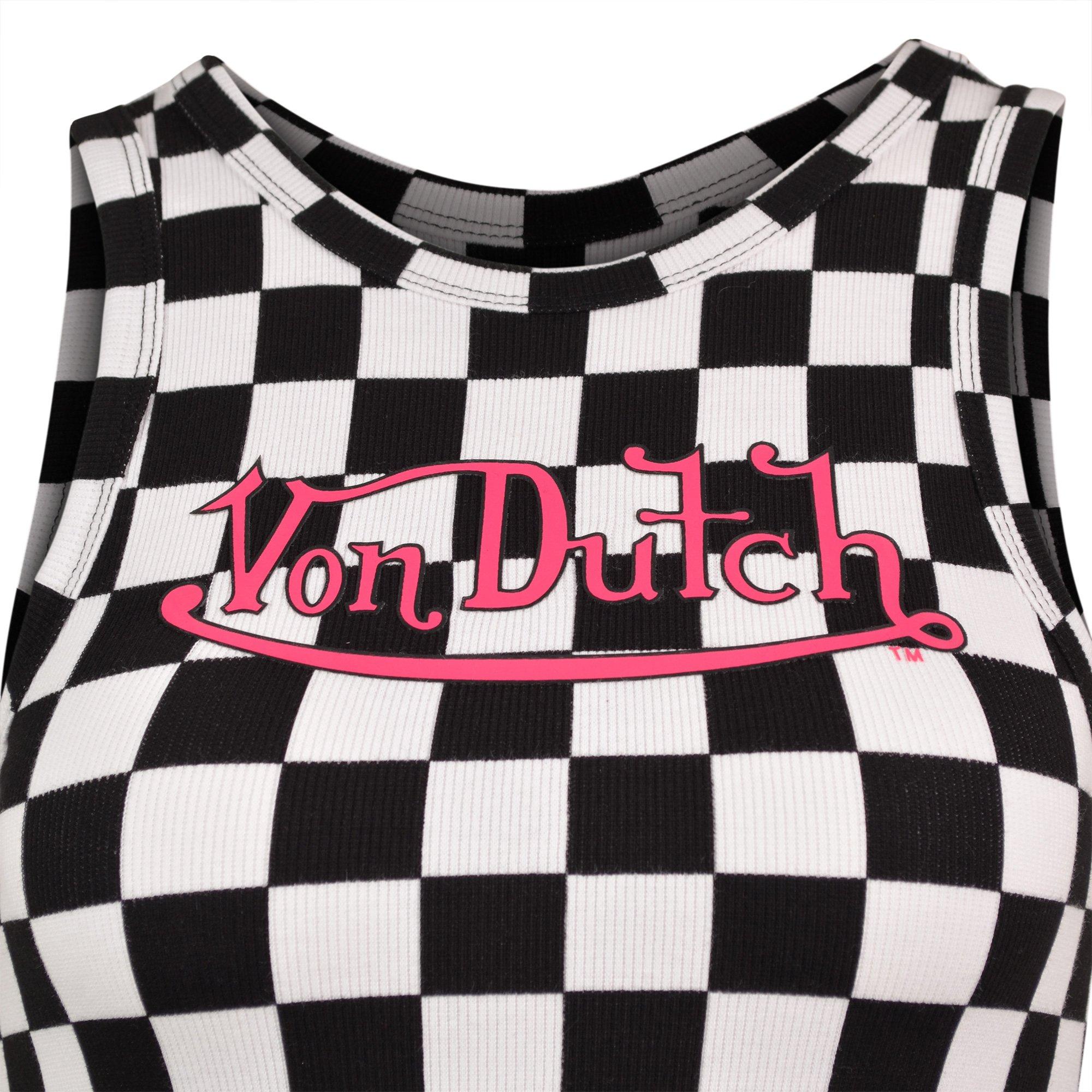 Von Dutch Women's Checkerboard Tank - White/Black - WHITE/BLACK Thumbnail View 4