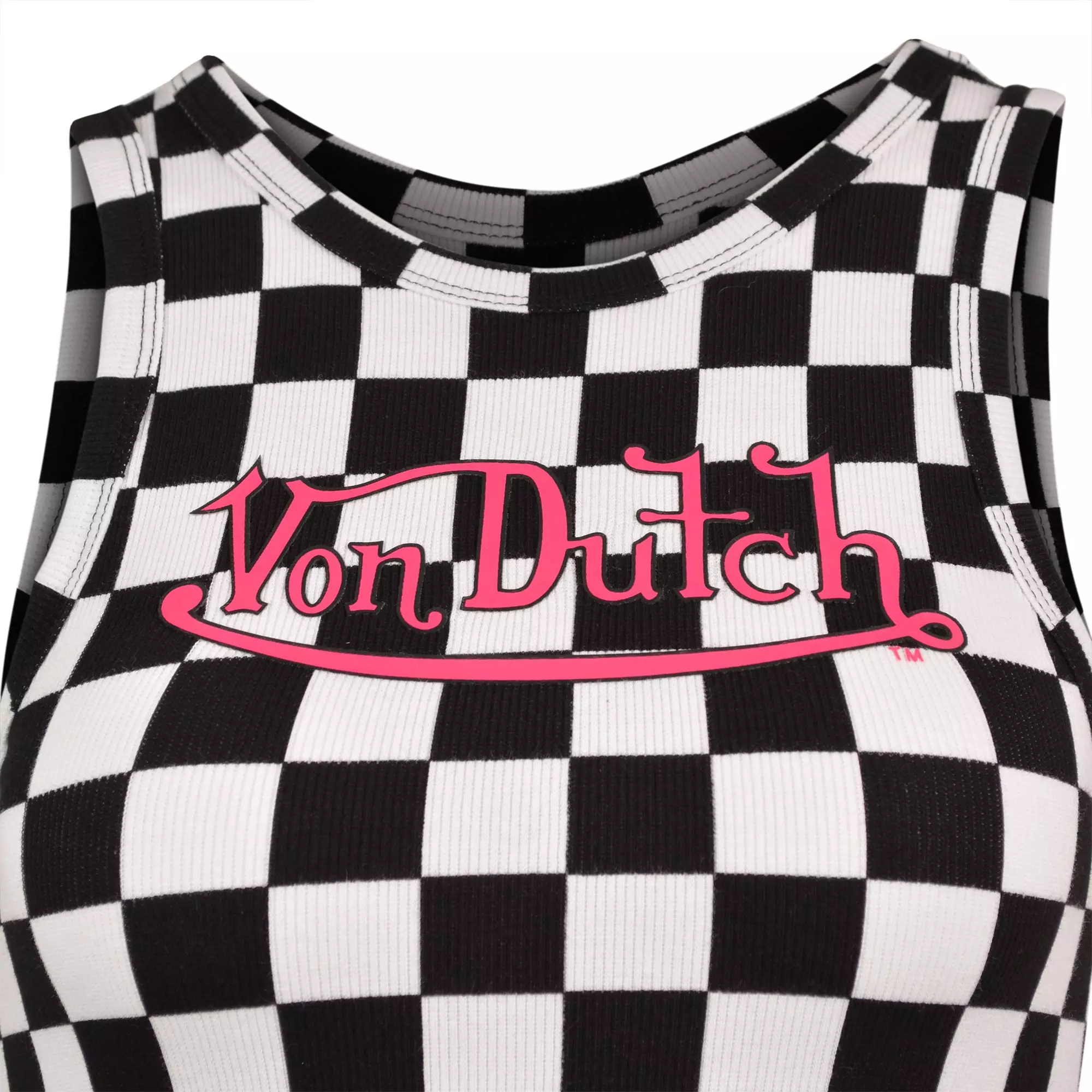 Von Dutch Women's Checkerboard Tank - White/Black - WHITE/BLACK