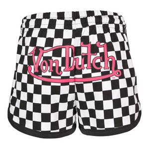 Von Dutch Women's Checkerboard Shorts - White/Black