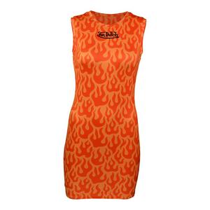 Von Dutch Women's Printed Flame Dress - Orange