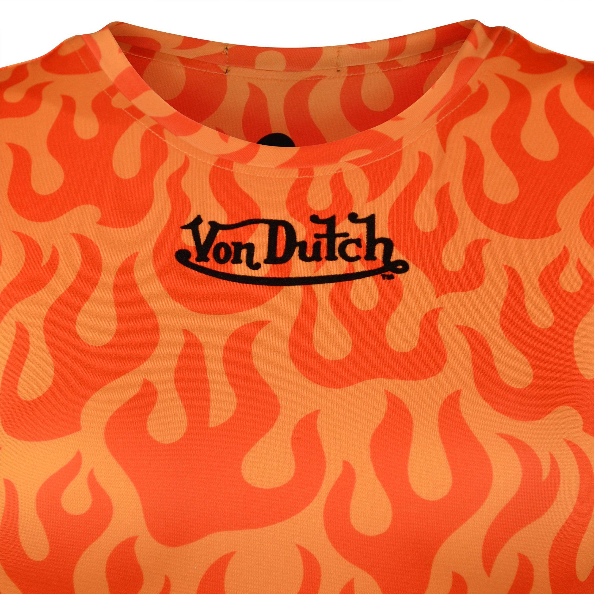 Von Dutch Women's Printed Flame Dress - Orange - ORANGE Thumbnail View 4