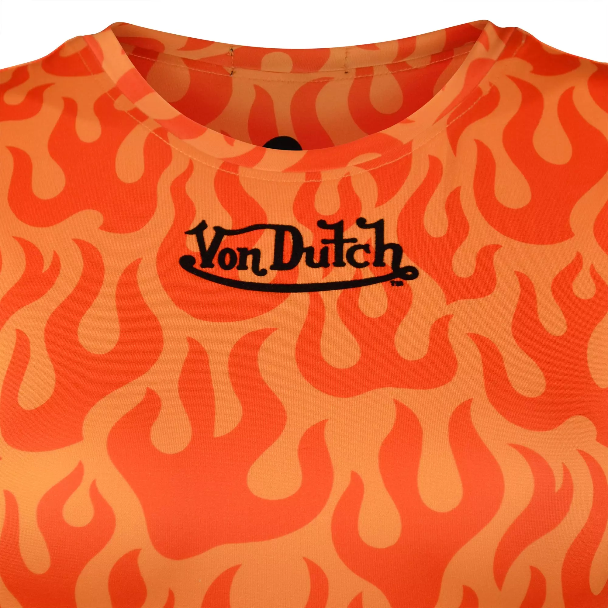 Von Dutch Women's Printed Flame Dress - Orange - ORANGE