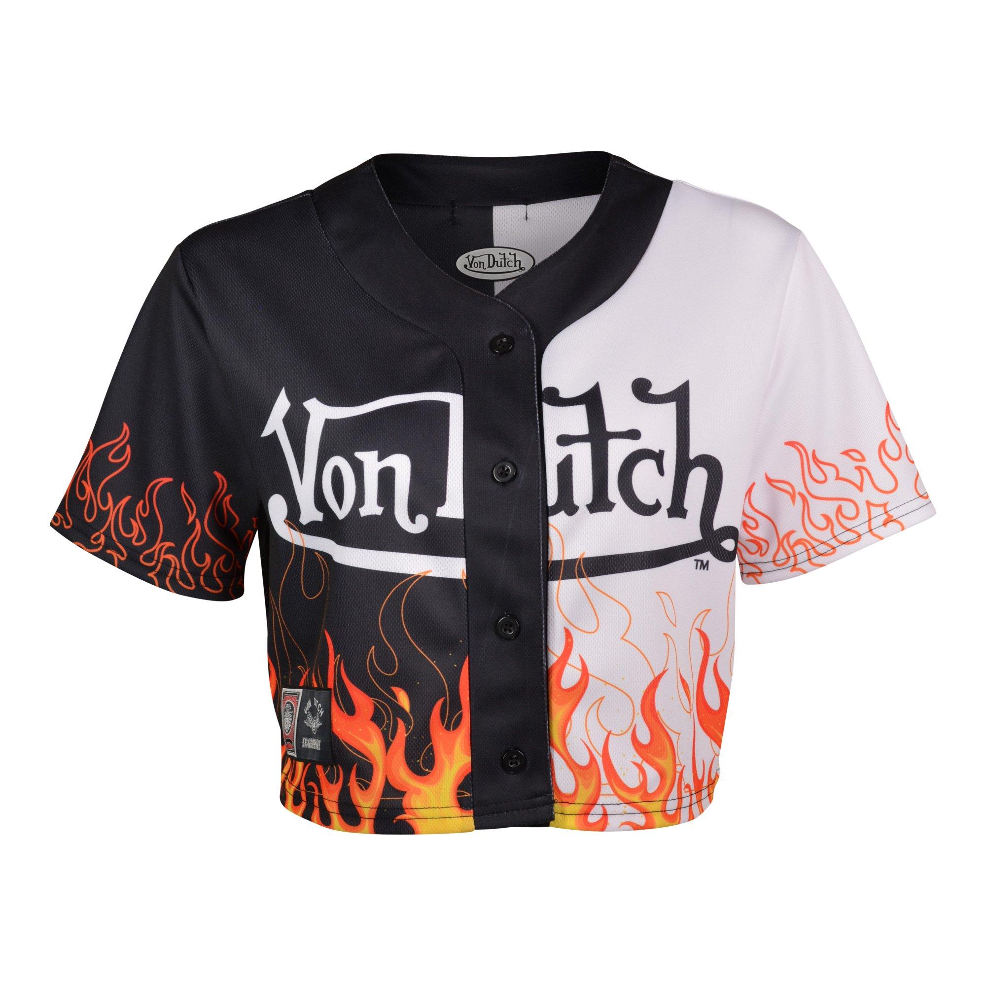 Von Dutch Women's Flame Jersey Crop Top - Black/White