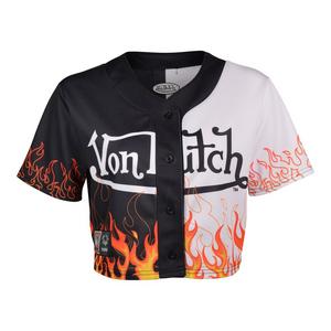 Von Dutch Women's Split Color Flame Jersey - Black/White