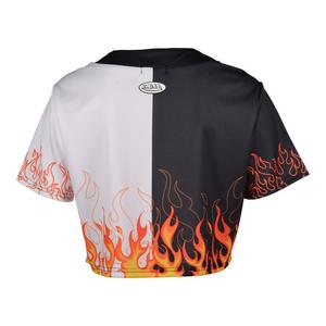 Von Dutch Women's Split Color Flame Jersey - Black/White