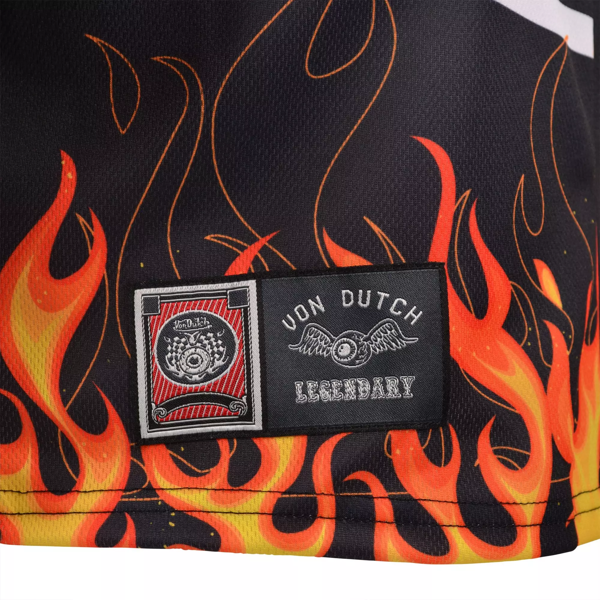 Von Dutch Women's Split Color Flame Jersey - Black/White