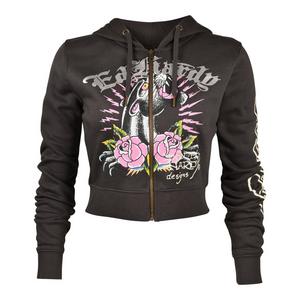 Ed Hardy Women's Panther Fleece Full Zip Hoodie - Grey