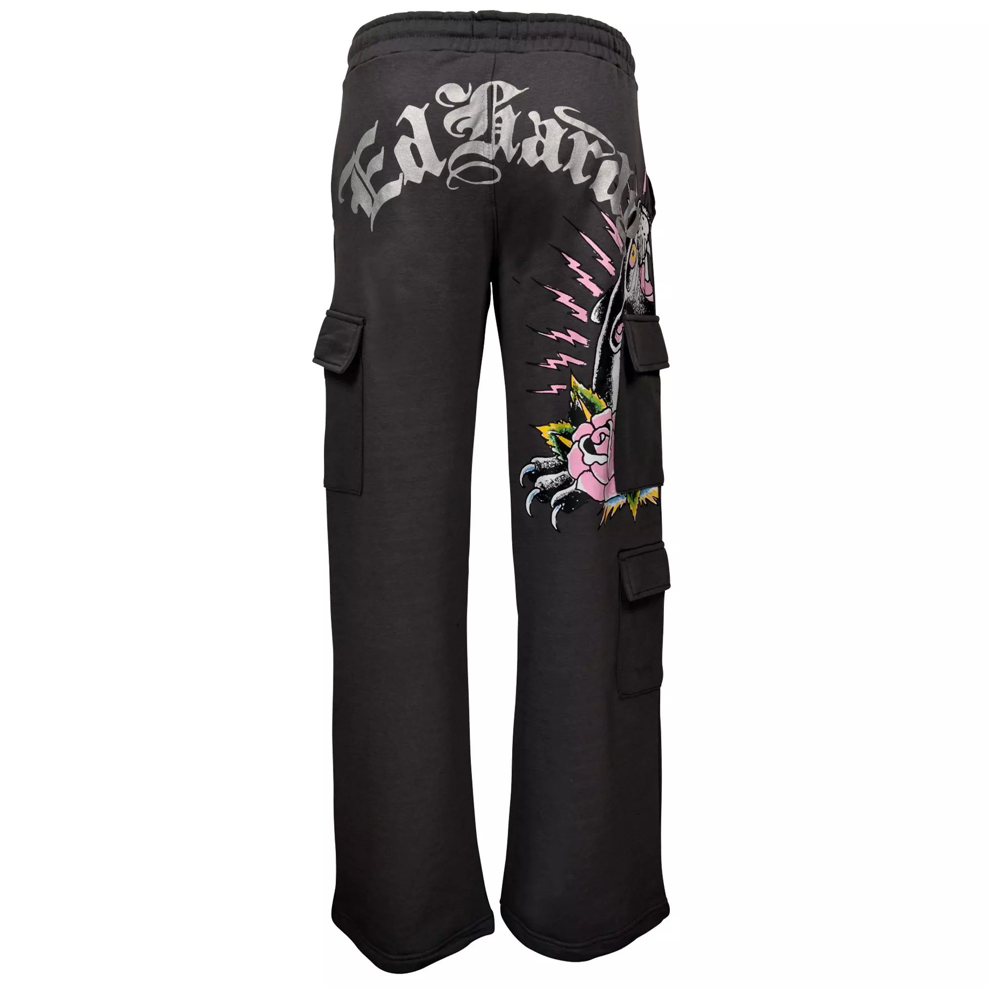 Ed Hardy Women's Panther Fleece Cargo Pants - Grey - GREY