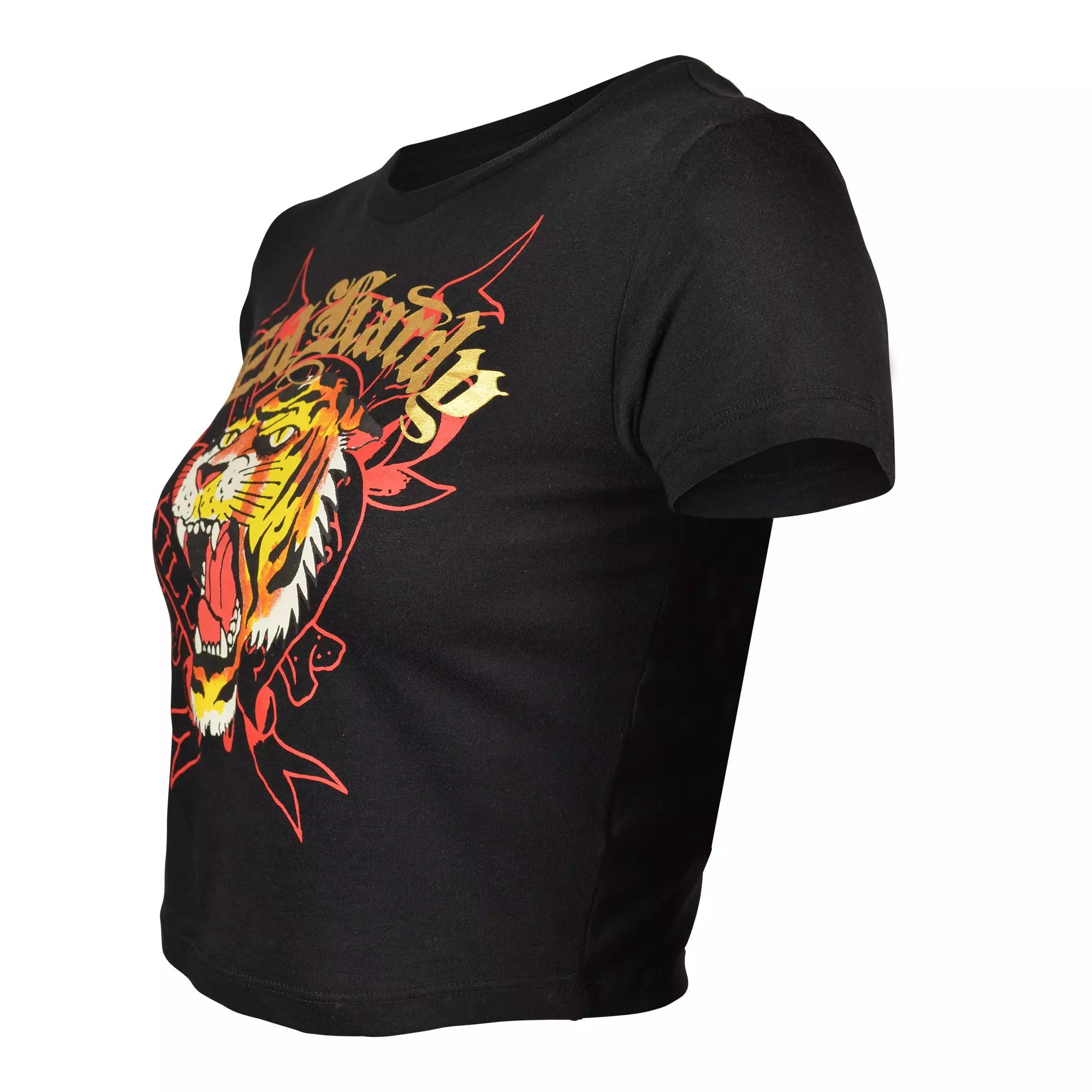 Ed Hardy Women's Tiger Head Tee - Black - BLACK