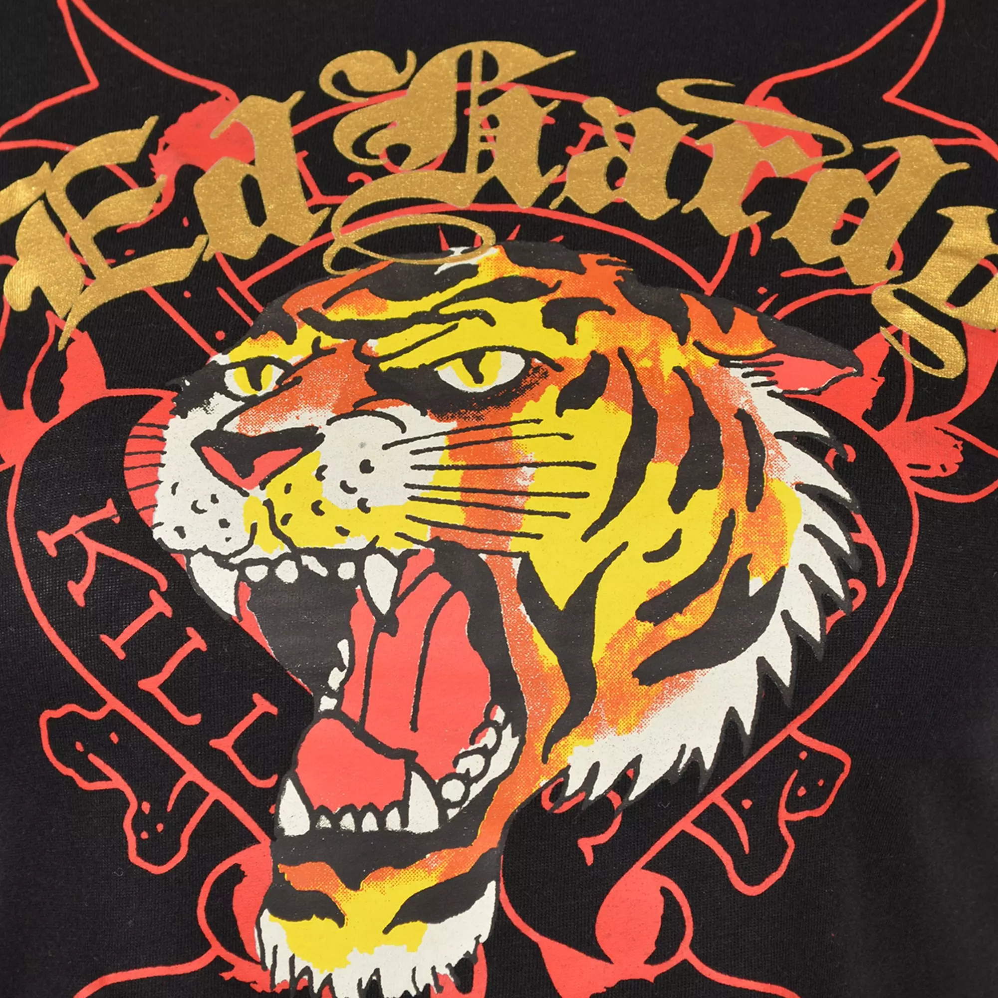Ed Hardy Women's Tiger Head Tee - Black - BLACK