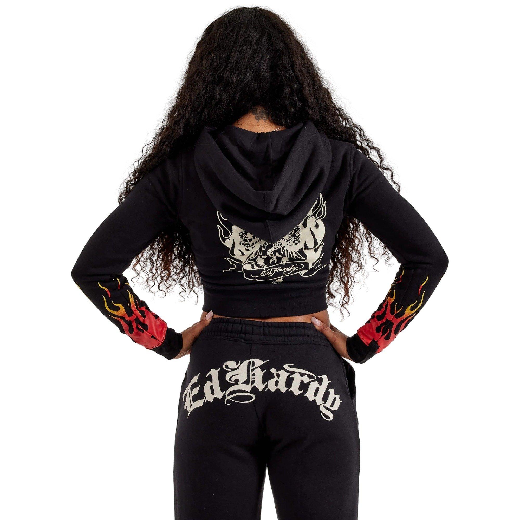 Ed Hardy Tiger Flame Y2K Full-Zip Fleece Jacket | Hibbett