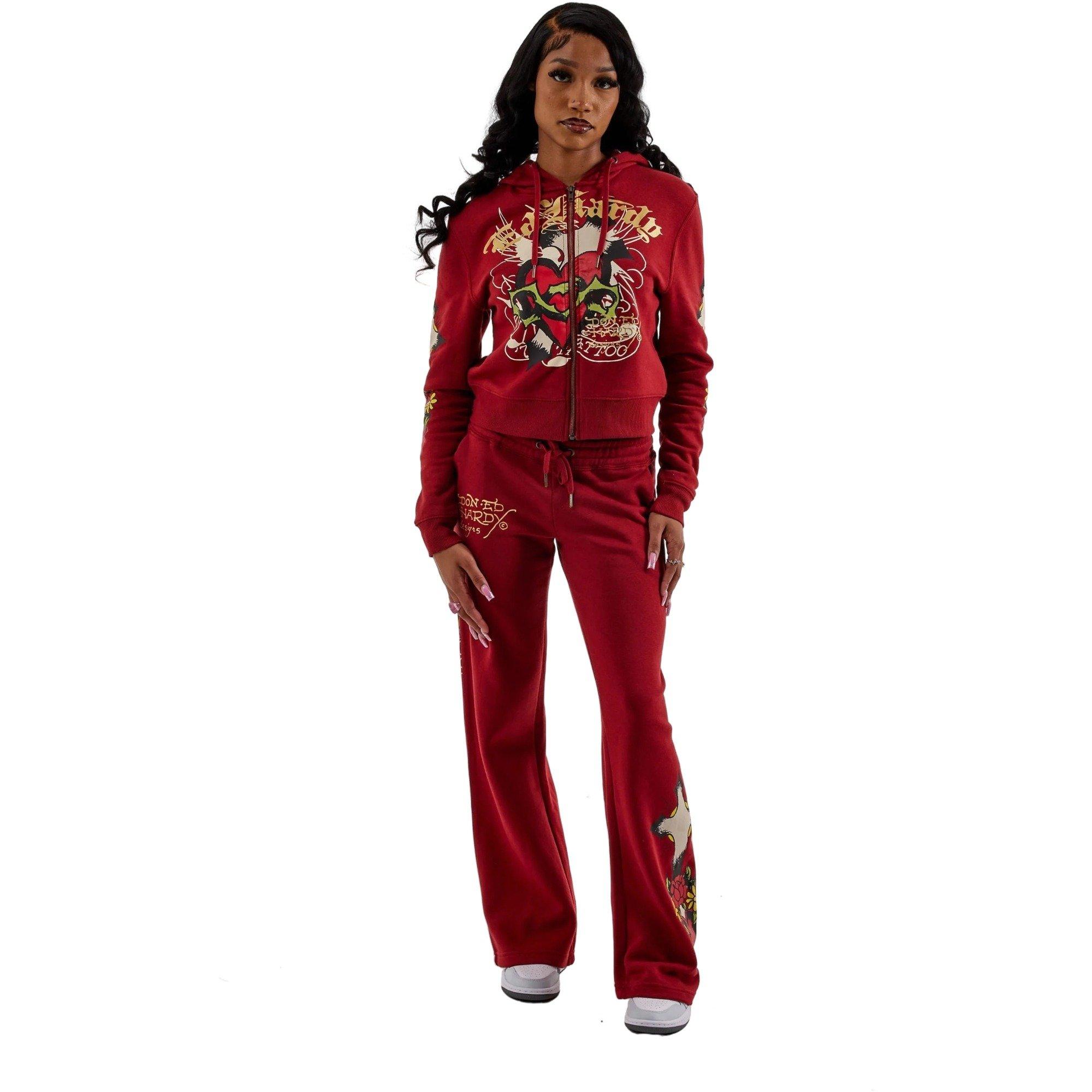 Ed Hardy Women's Sacred Heart Full-Zip Jacket - RED Thumbnail View 5