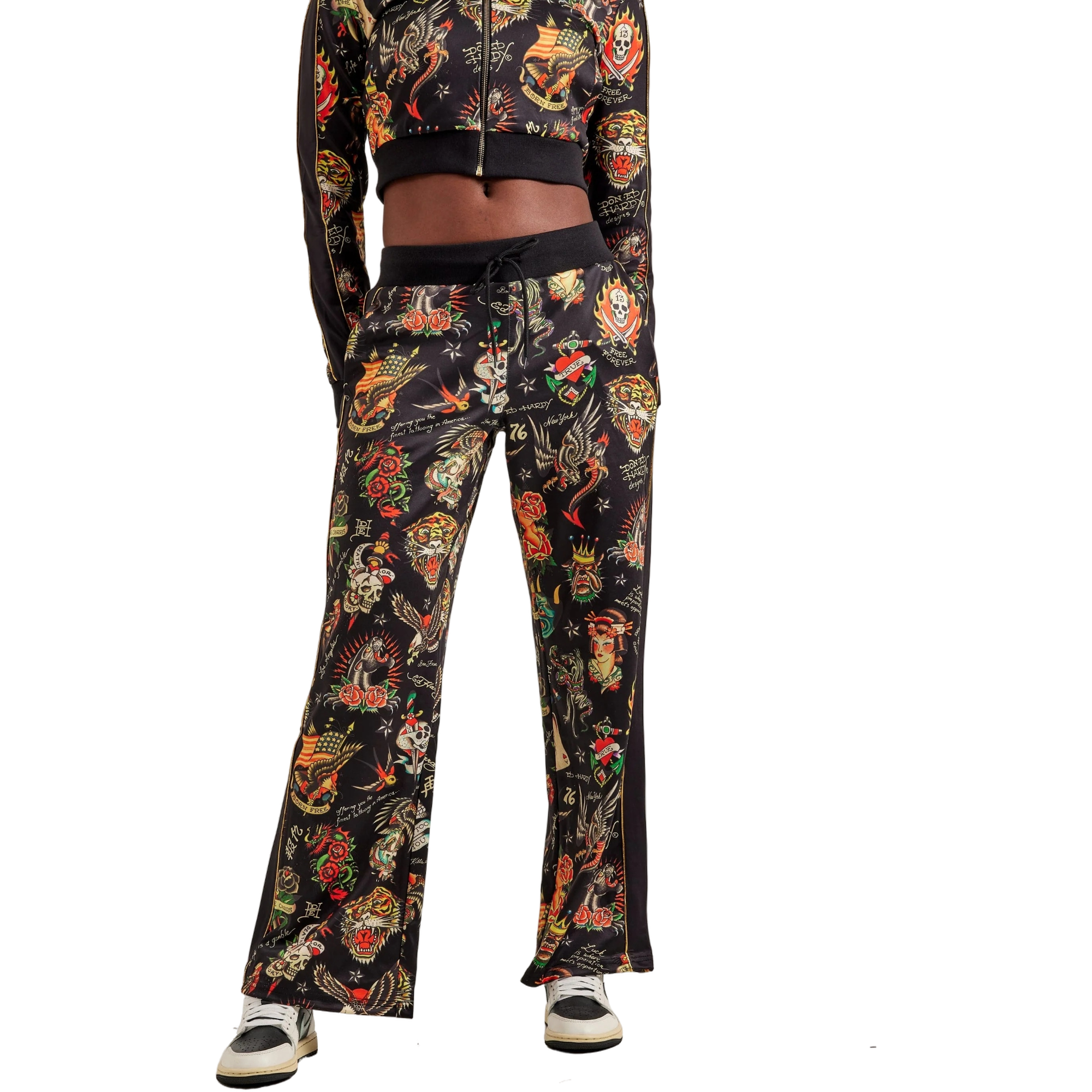 Ed Hardy Women's Shrunken Flashboard Track Pants - MULTI-COLOR Thumbnail View 1