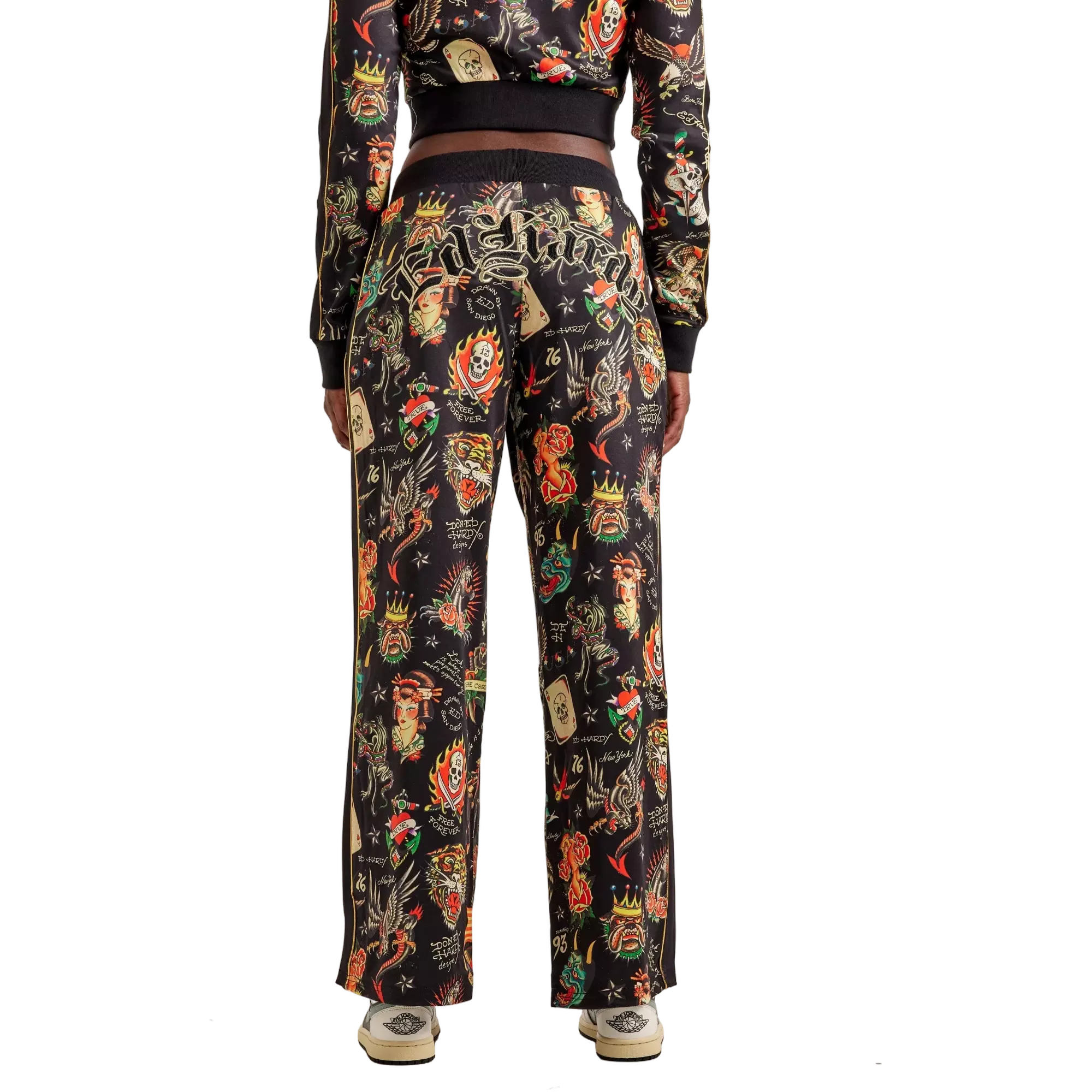 Ed Hardy Women's Shrunken Flashboard Track Pants - MULTI-COLOR
