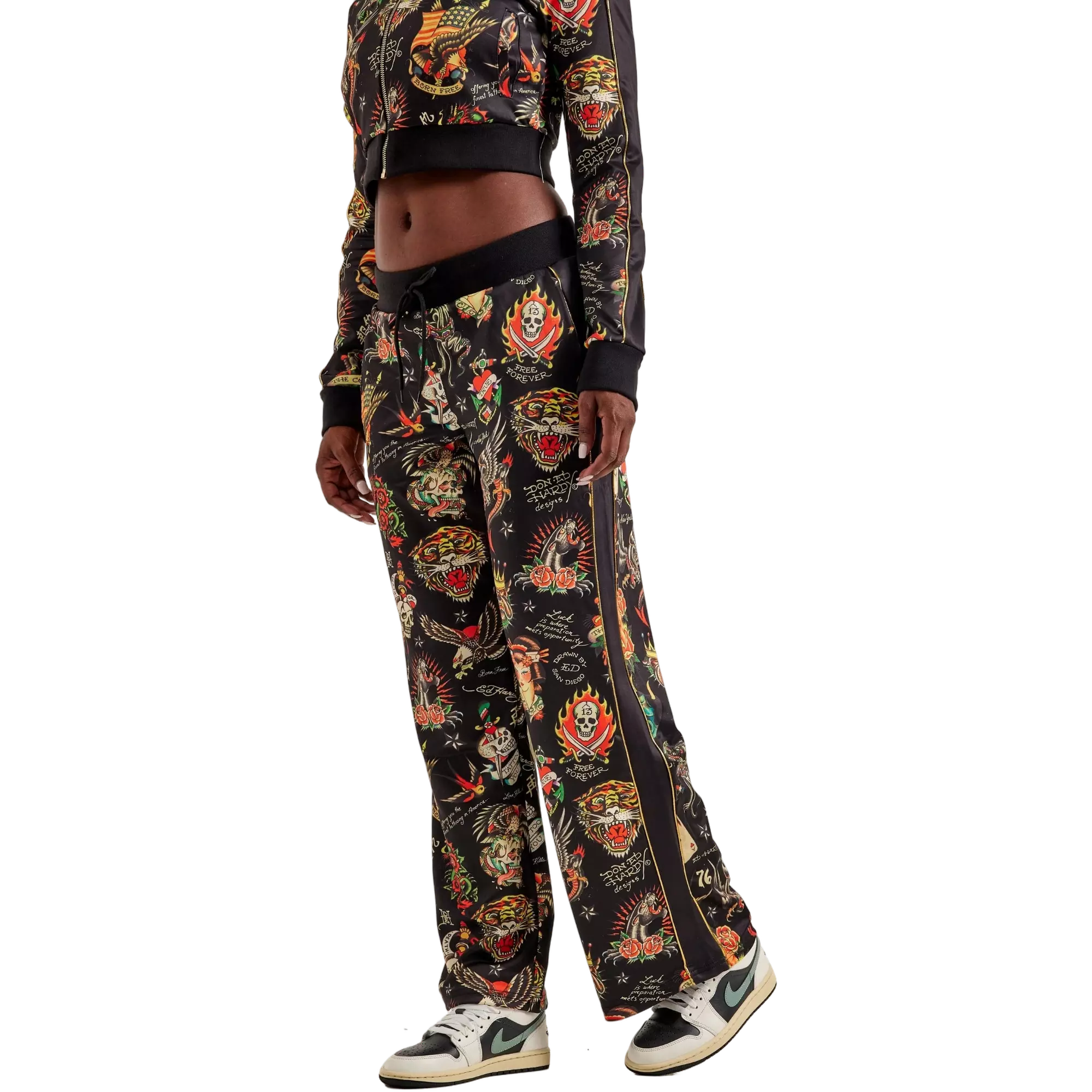 Ed Hardy Women's Shrunken Flashboard Track Pants - MULTI-COLOR