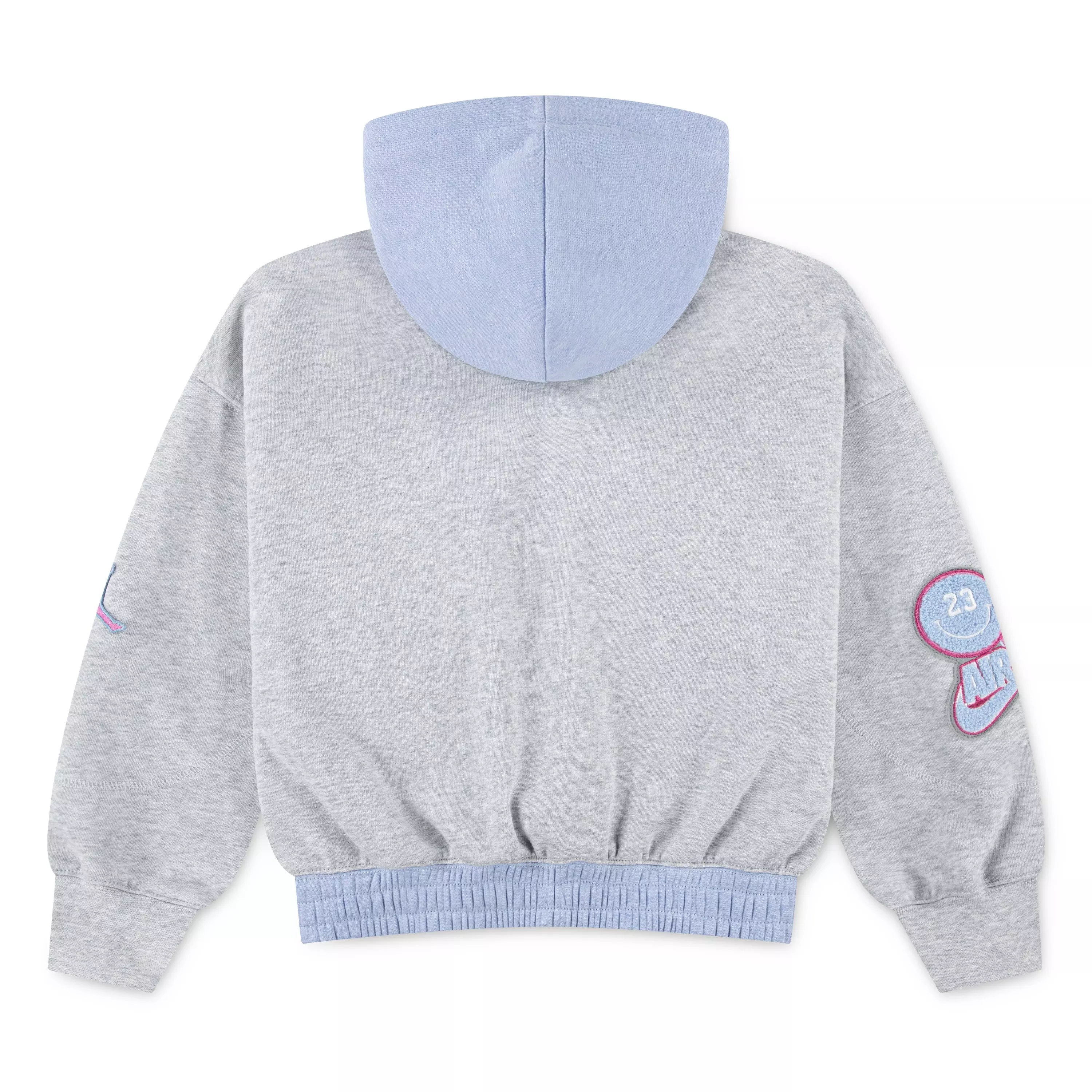 Jordan Big Girls' Fleece Hoodie - GREY/PINK